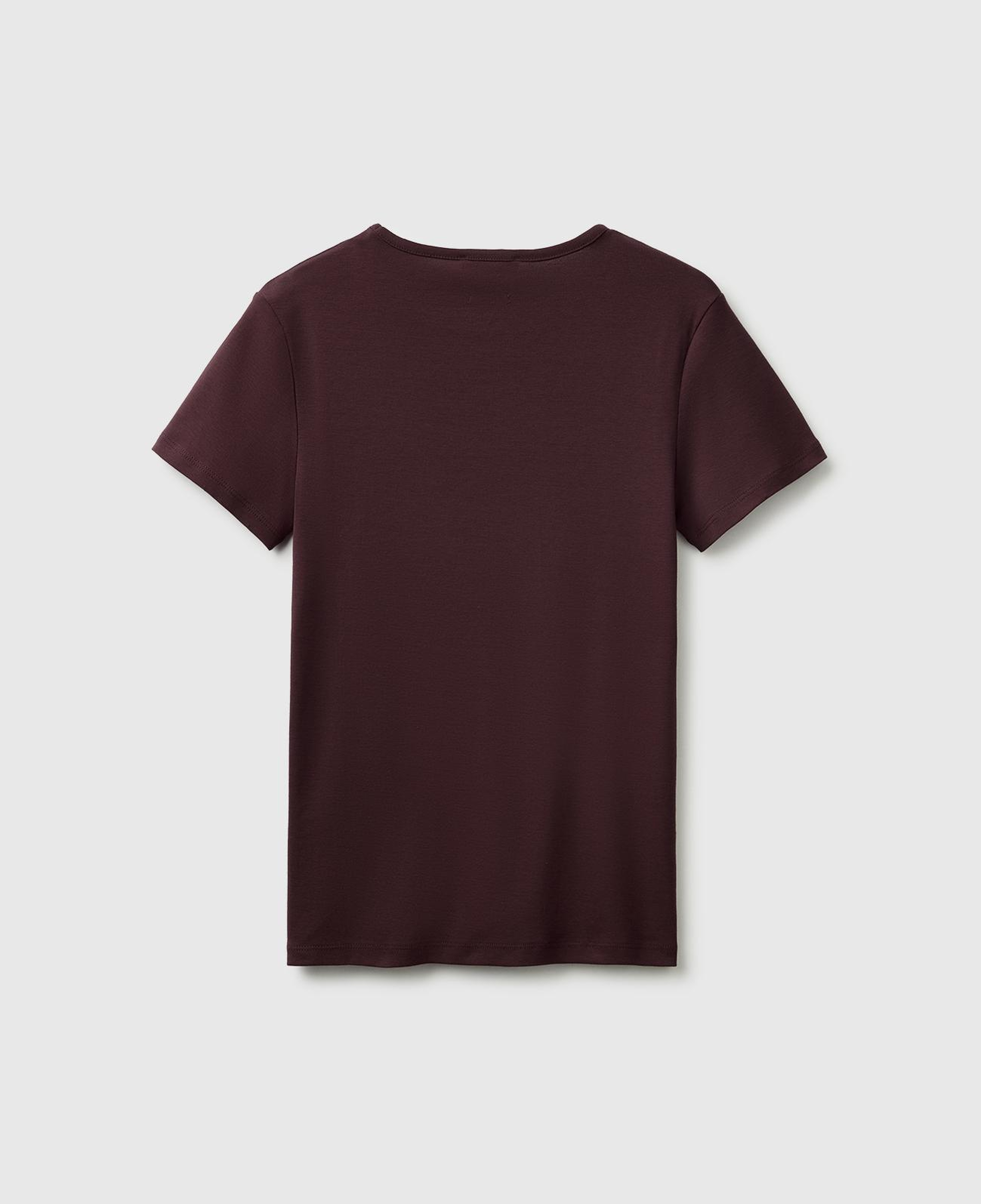 Kadın Kahverengi %100 Pamuk Bisiklet Yaka T-Shirt