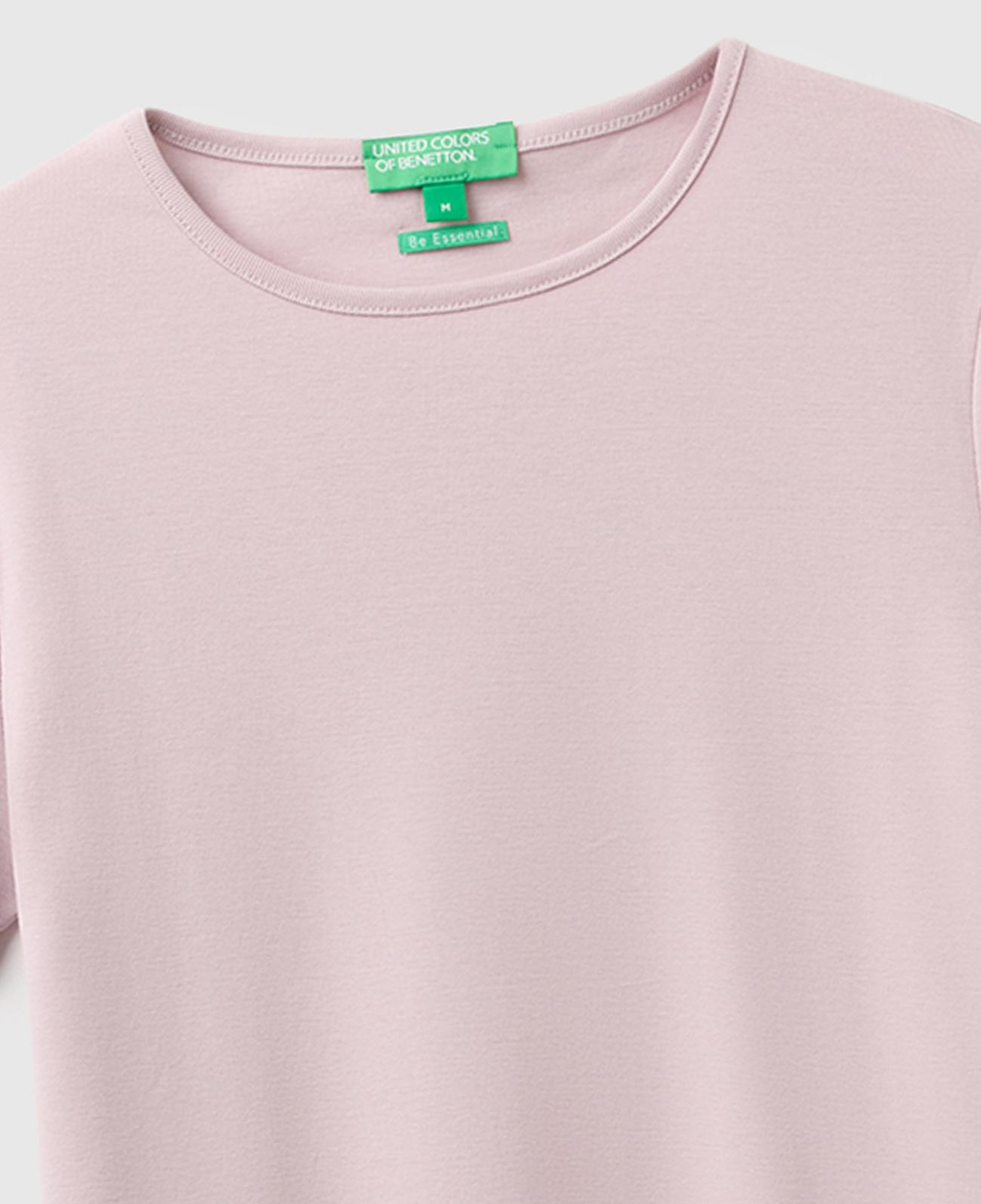 Kadın Lila %100 Pamuk Bisiklet Yaka T-Shirt