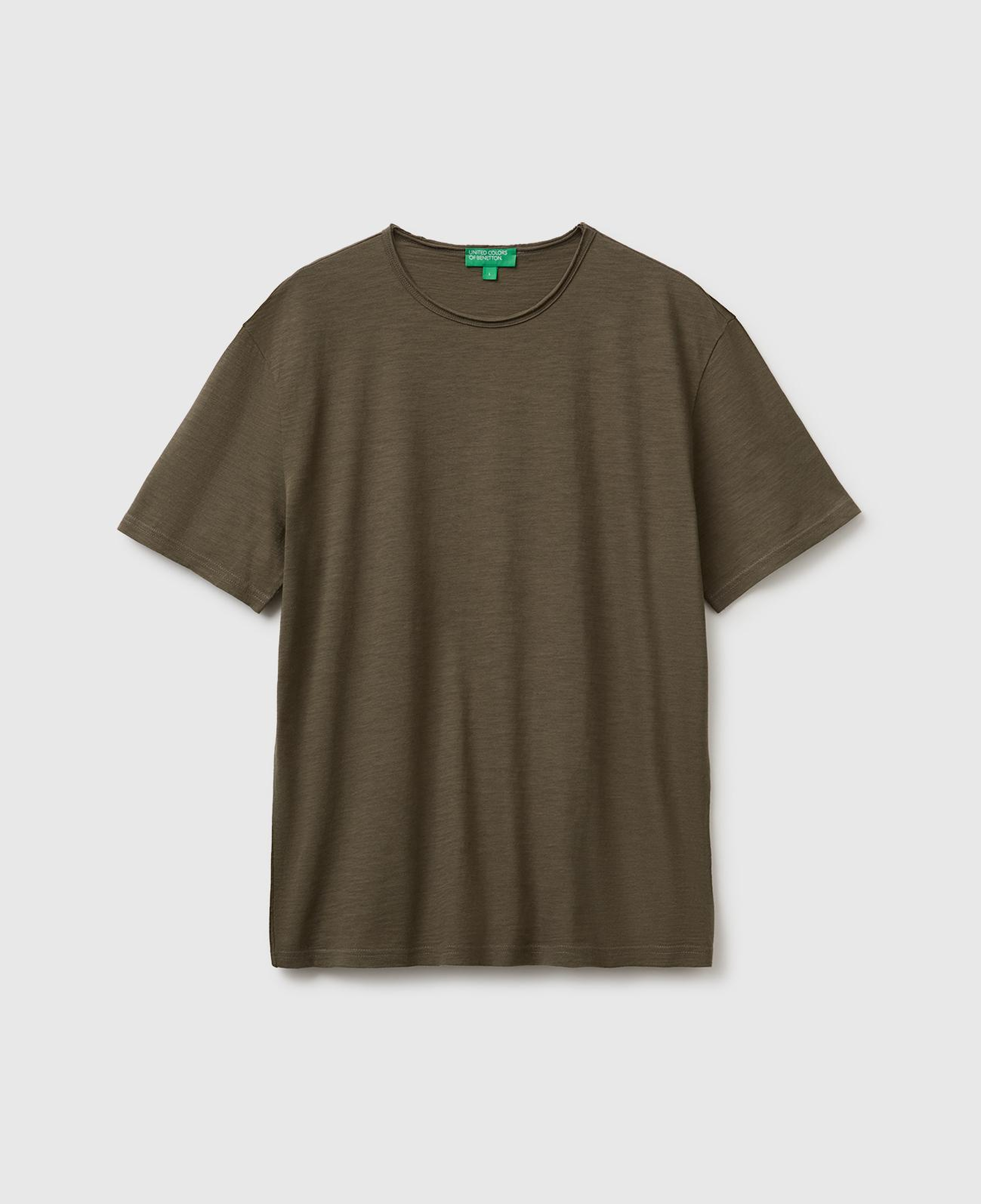 Erkek Koyu Haki %100 Pamuk Regular Fit Bisiklet Yaka T-Shirt
