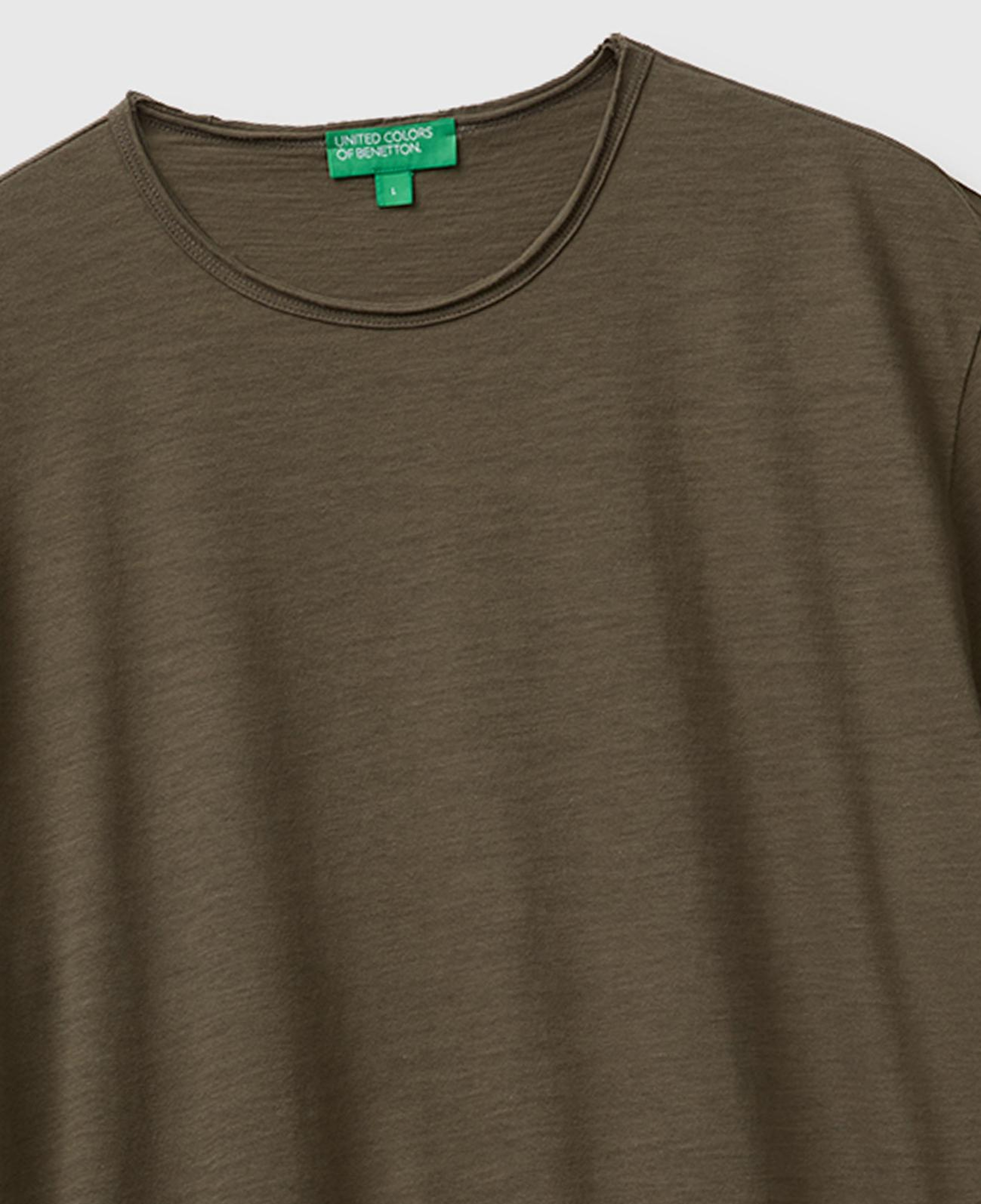 Erkek Koyu Haki %100 Pamuk Regular Fit Bisiklet Yaka T-Shirt