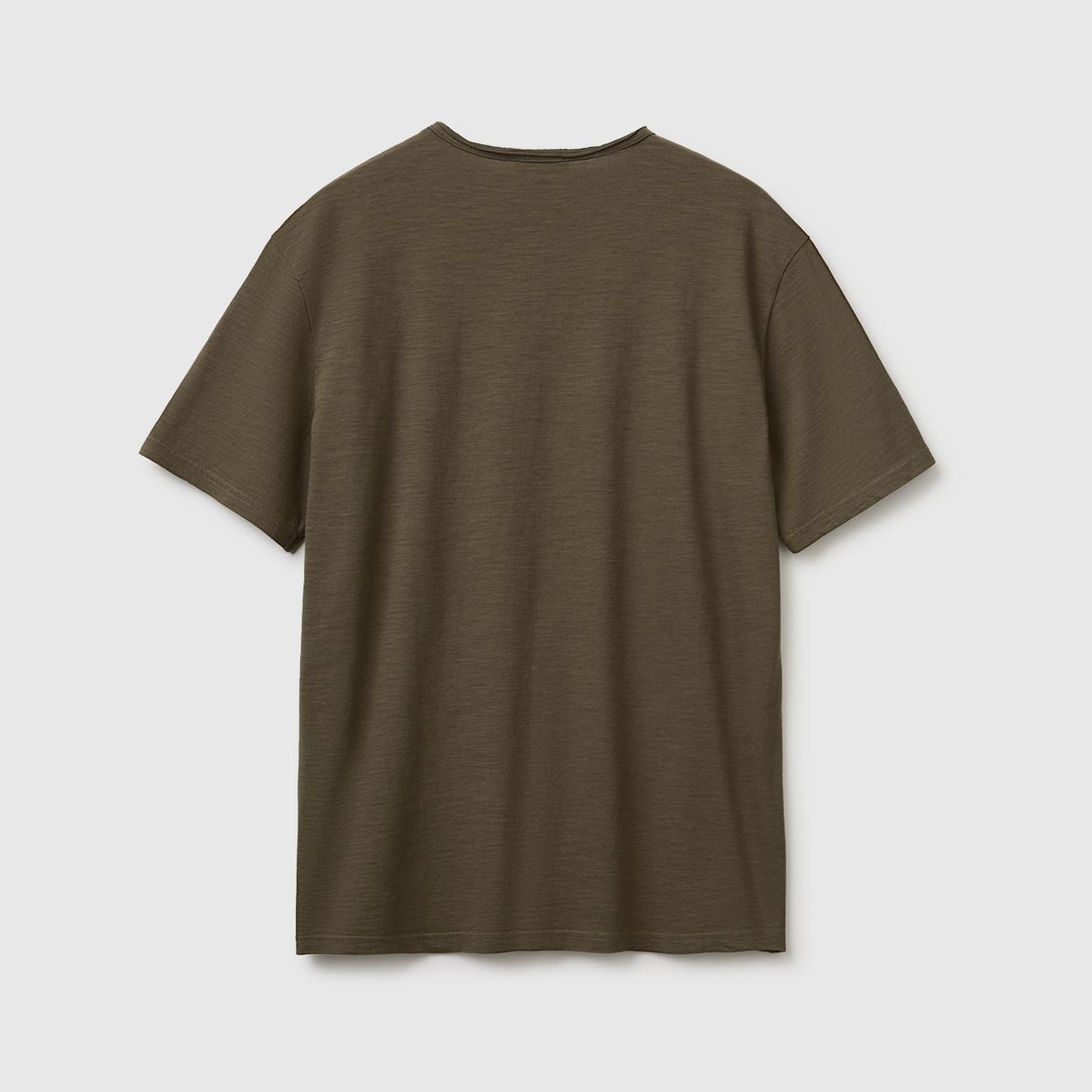 Erkek Koyu Haki  %100 Pamuk Regular Fit Bisiklet Yaka T-Shirt