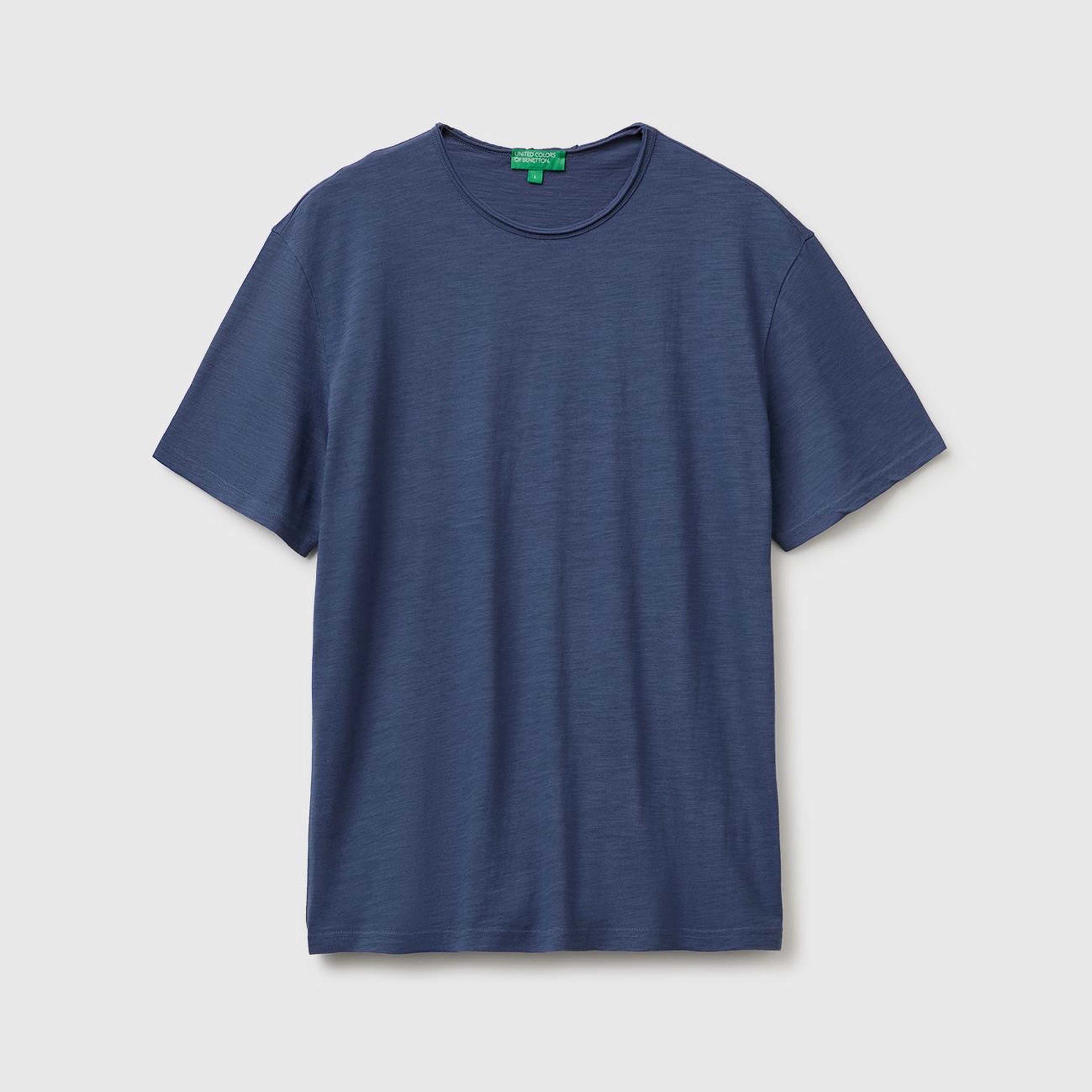 Erkek Havacı Mavi %100 Pamuk Regular Fit Bisiklet Yaka T-Shirt