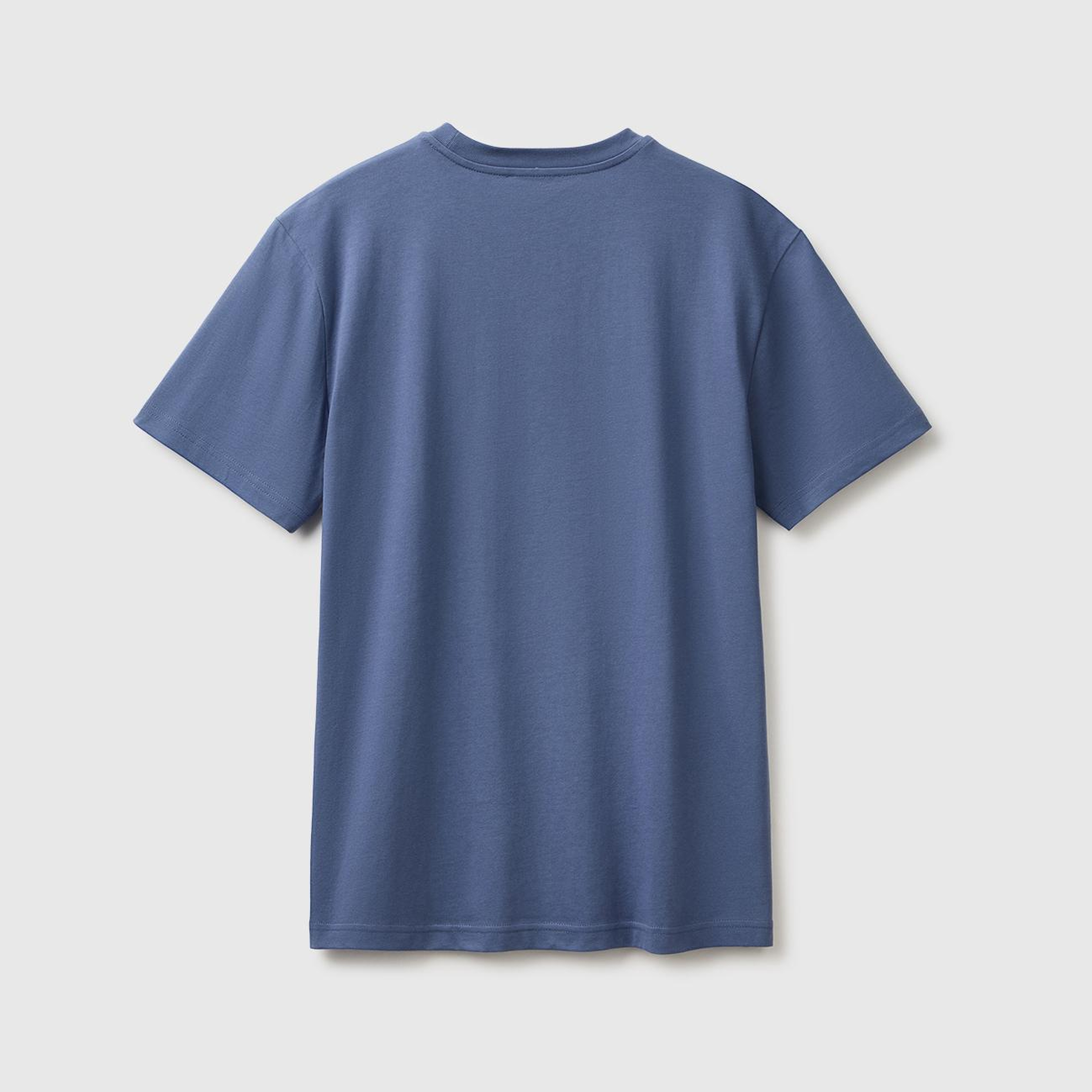 Erkek Havacı Mavi %100 Koton Logolu Bisiklet Yaka T-Shirt