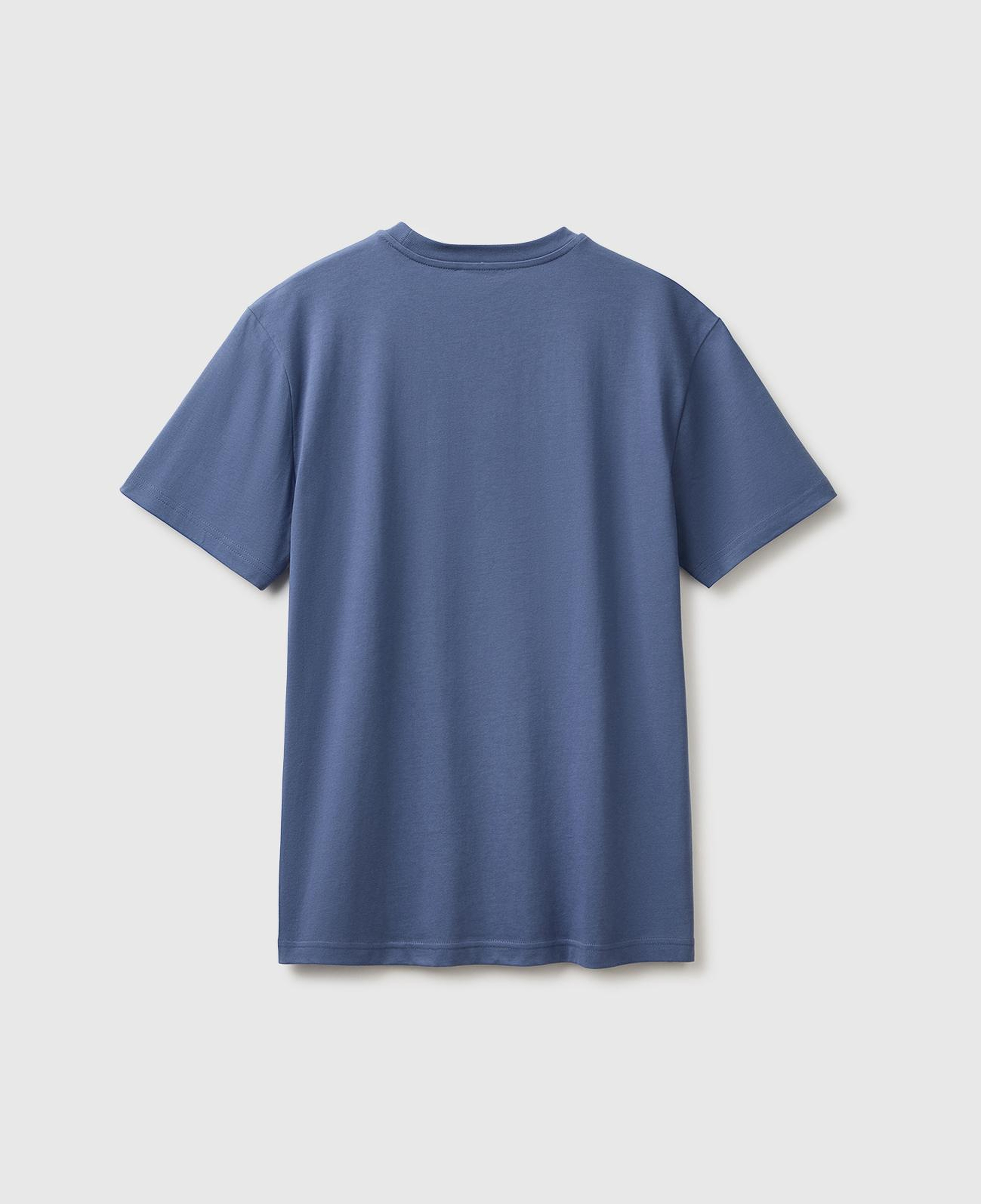 Erkek Havacı Mavi %100 Koton Logolu Bisiklet Yaka T-Shirt