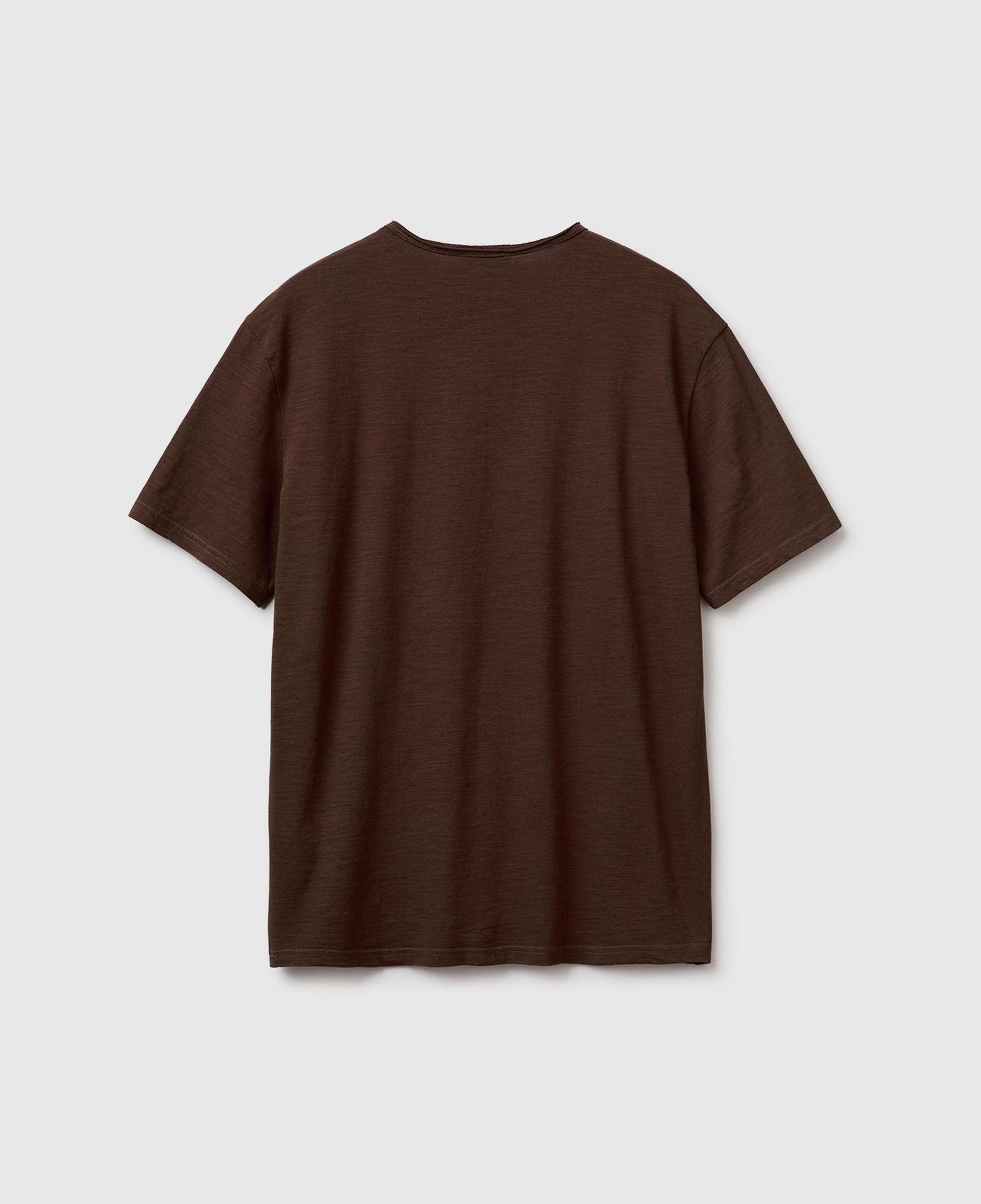 Erkek Koyu Kahverengi %100 Pamuk Regular Fit Bisiklet Yaka T-Shirt