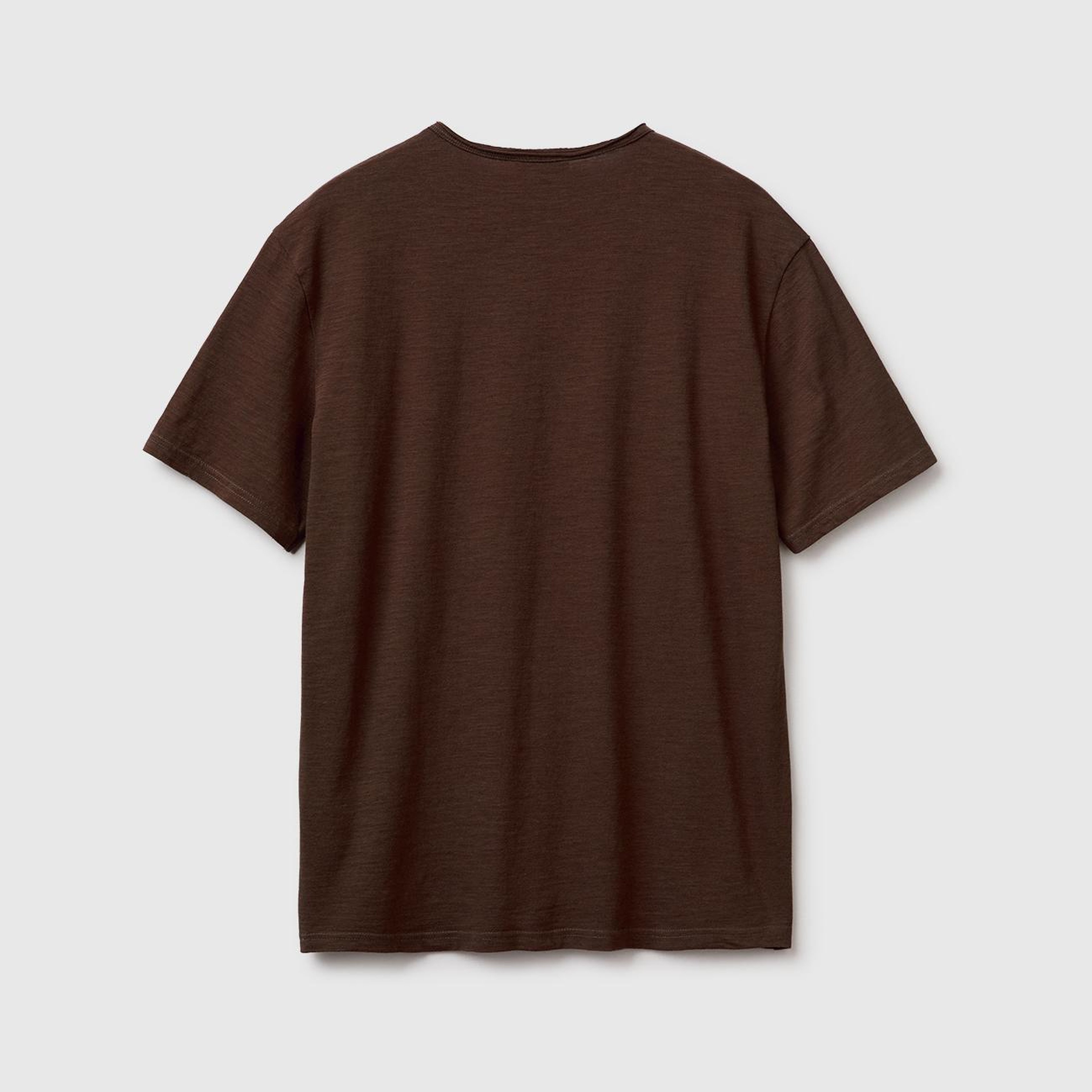 Erkek Koyu Kahverengi  %100 Pamuk Regular Fit Bisiklet Yaka T-Shirt