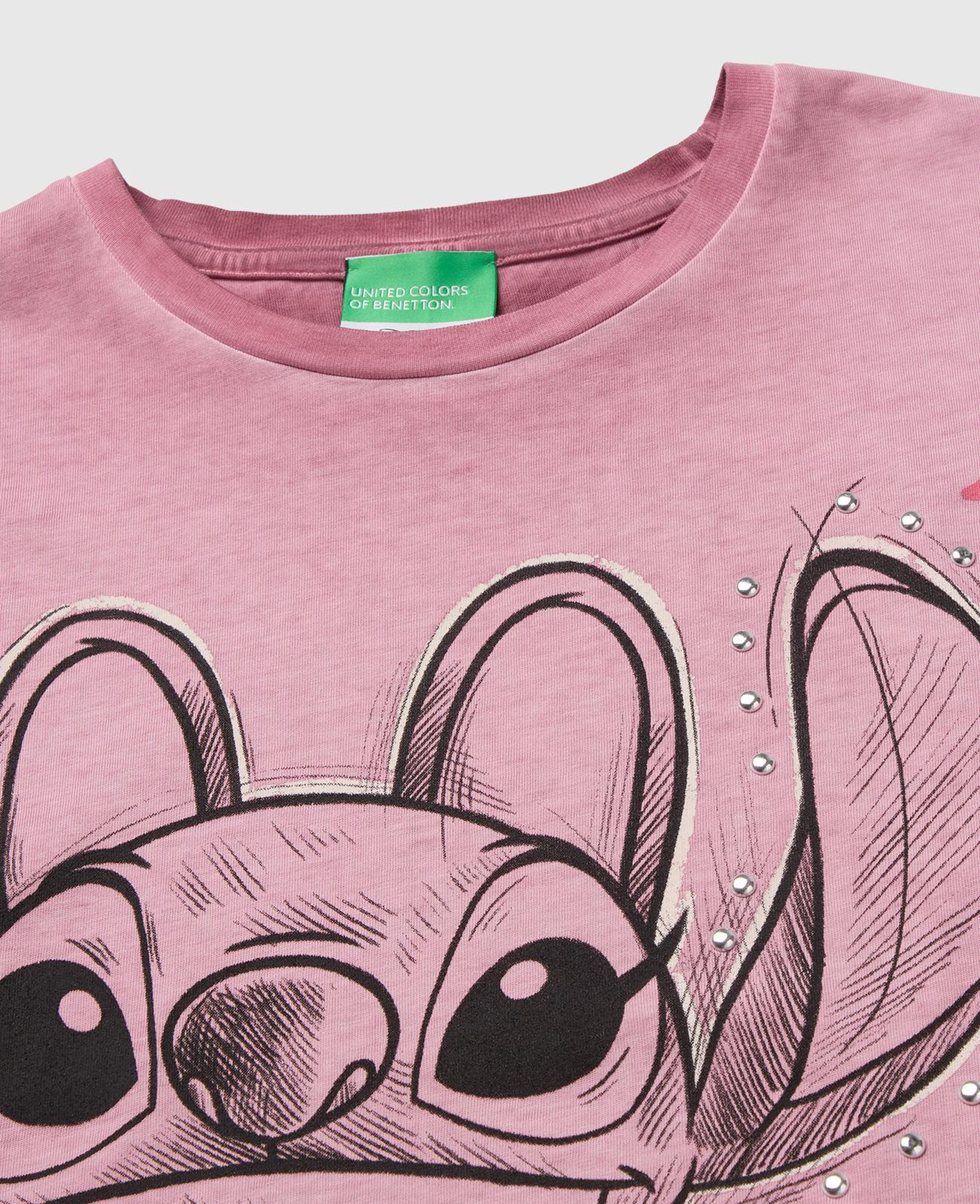 Kız Çocuk Pembe Lilo&Stitch Baskılı Kısa Kollu Tişört
