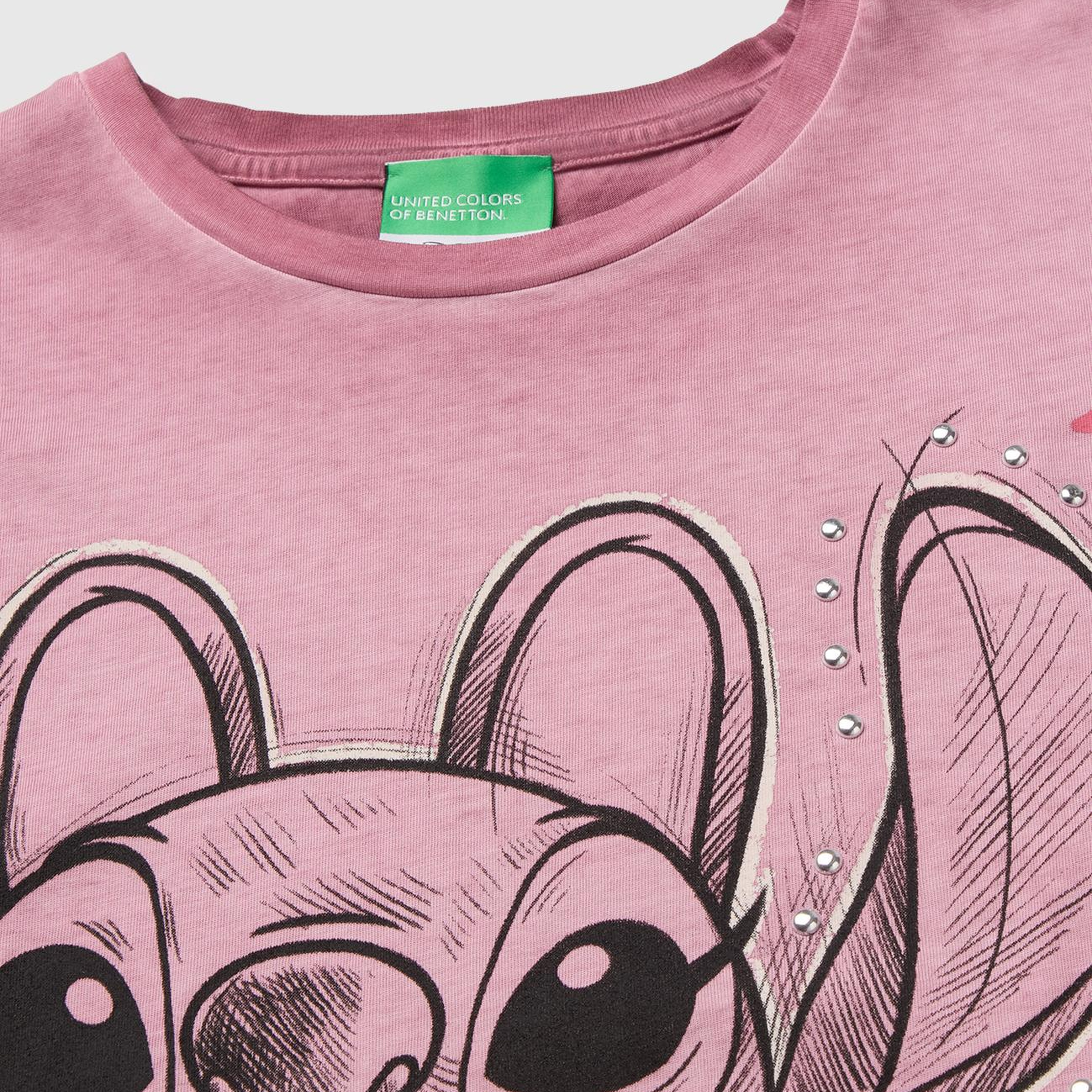 Kız Çocuk Pembe Lilo&Stitch Baskılı Kısa Kollu Tişört