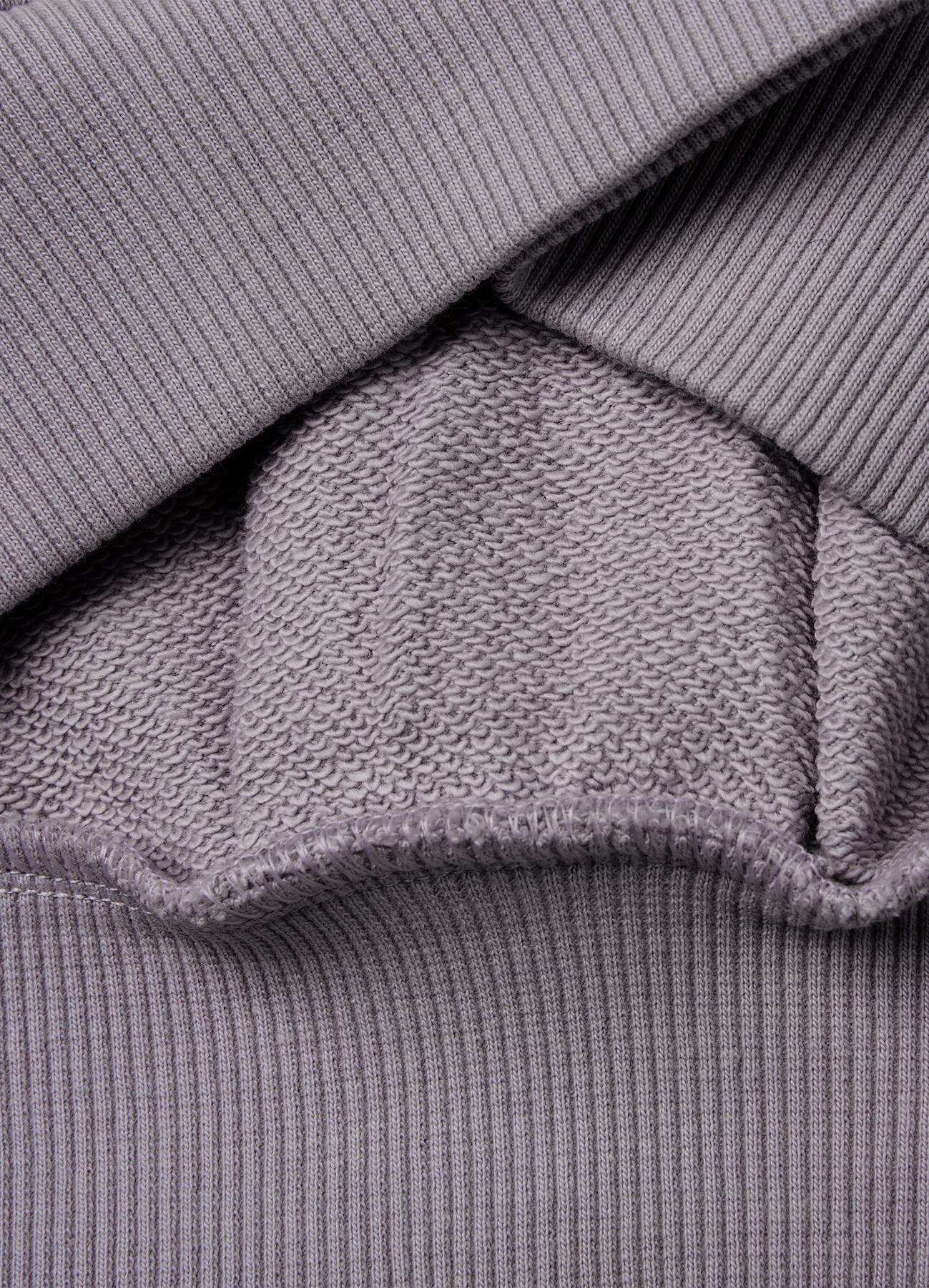 Kız Çocuk Koyu Gri Ribanalı Uzun Kollu Bisiklet Yaka Sweatshirt