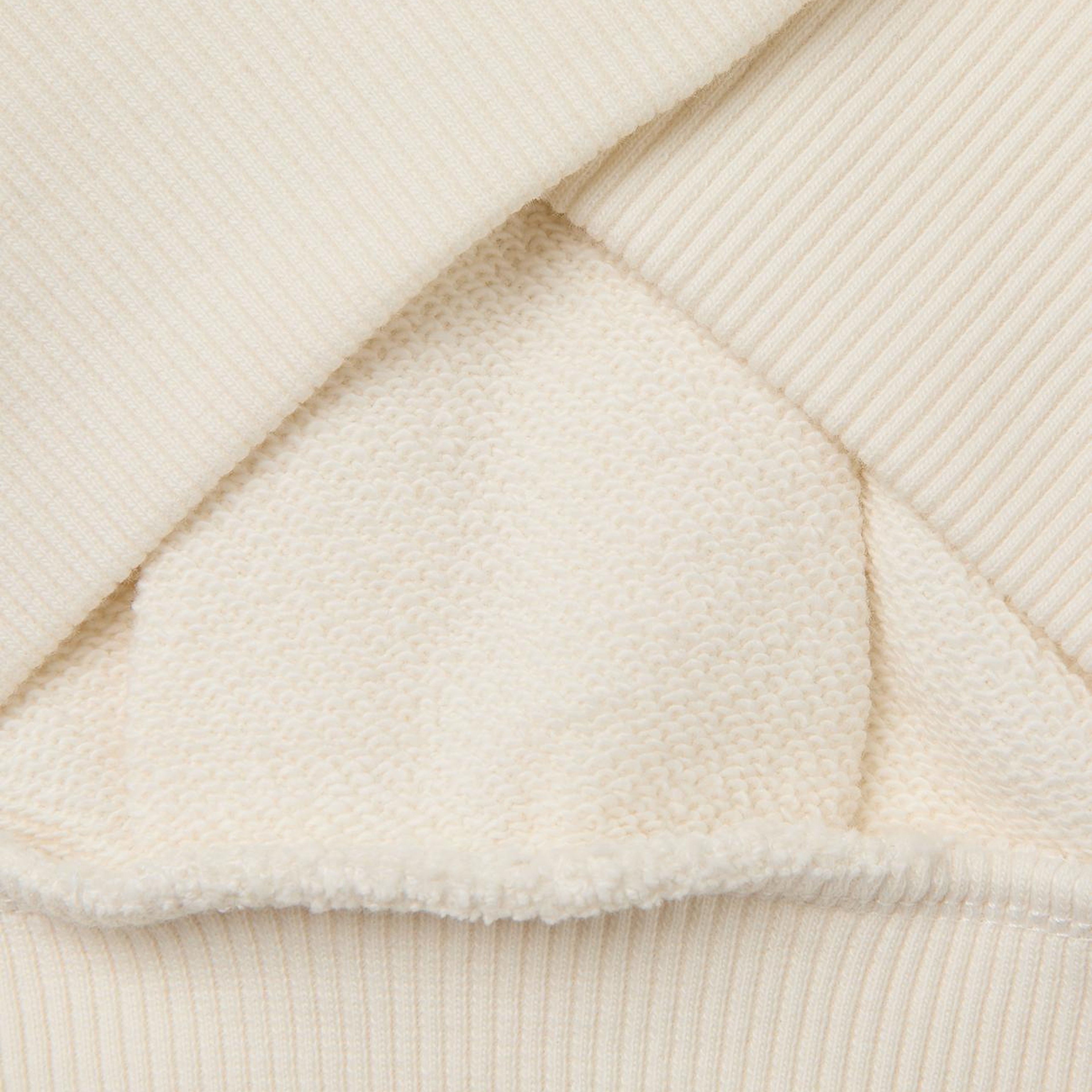 Kız Çocuk Ekru Ribanalı Uzun Kollu Bisiklet Yaka Sweatshirt