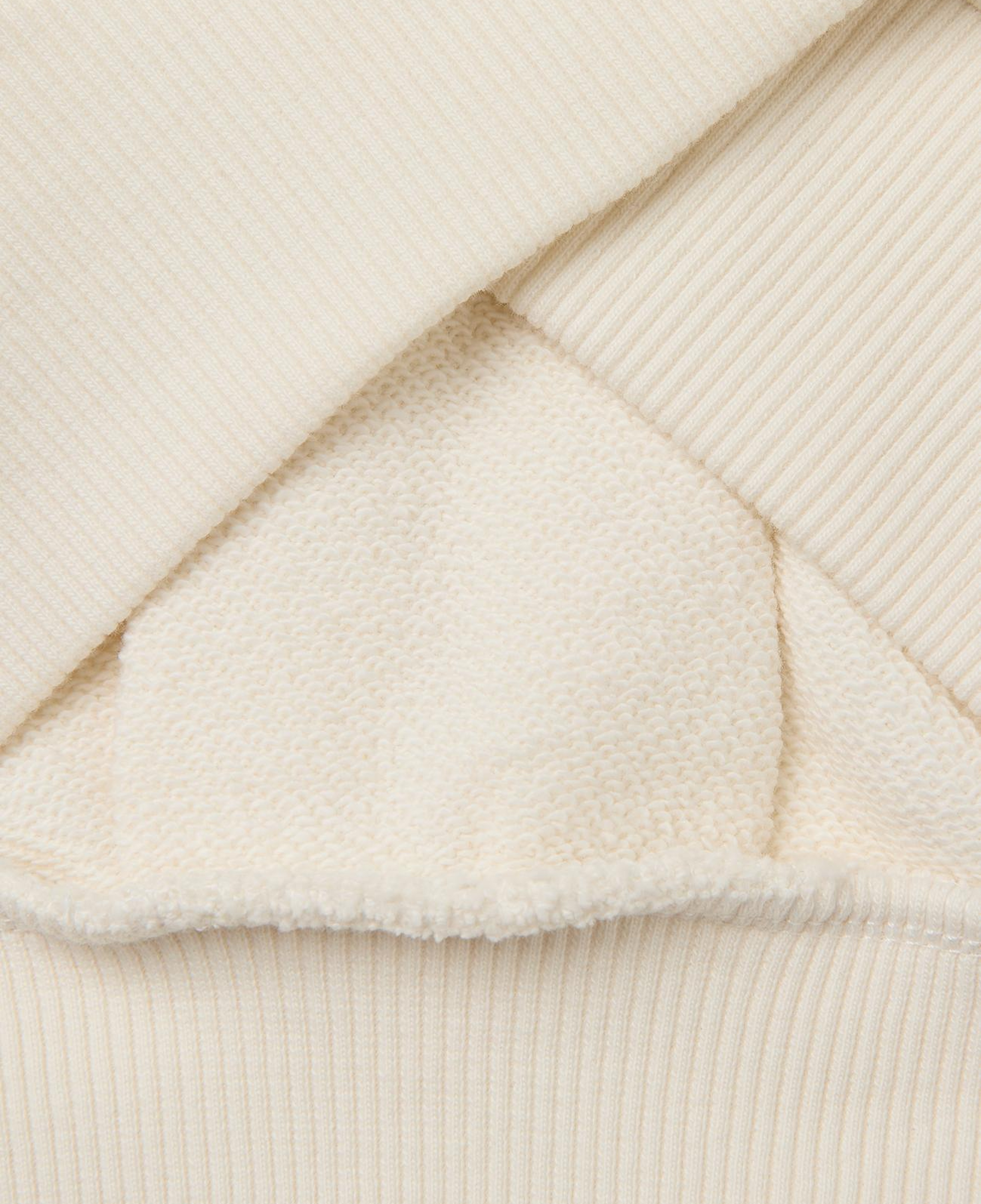 Kız Çocuk Ekru Ribanalı Uzun Kollu Bisiklet Yaka Sweatshirt
