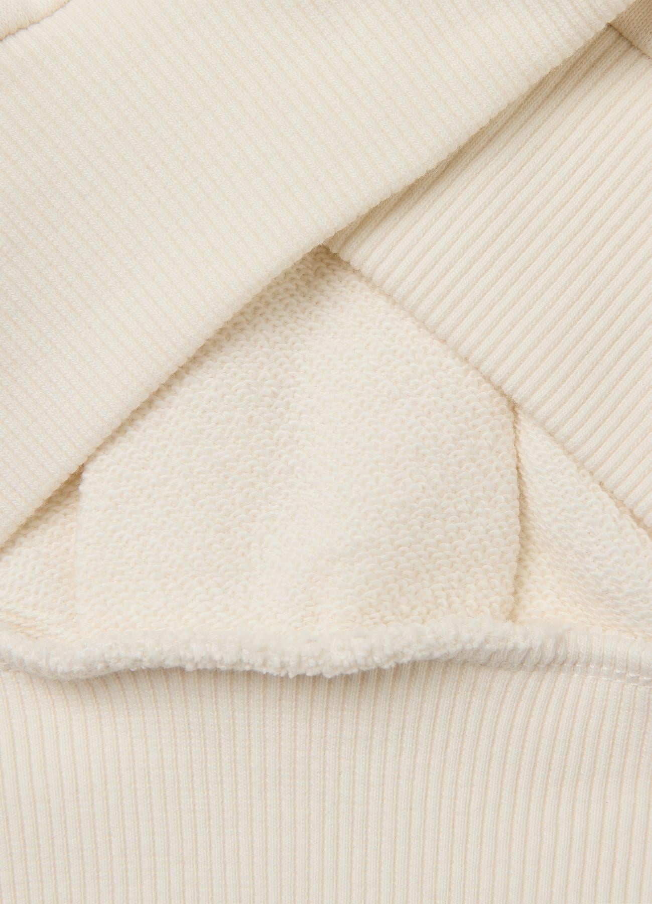 Kız Çocuk Ekru Ribanalı Uzun Kollu Bisiklet Yaka Sweatshirt