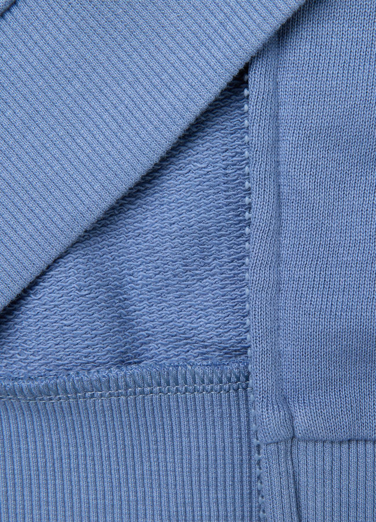 Erkek Çocuk Havacı Mavi Önü İşlemeli Ribanalı Cepli Fermuarlı Dik Yaka Sweatshirt