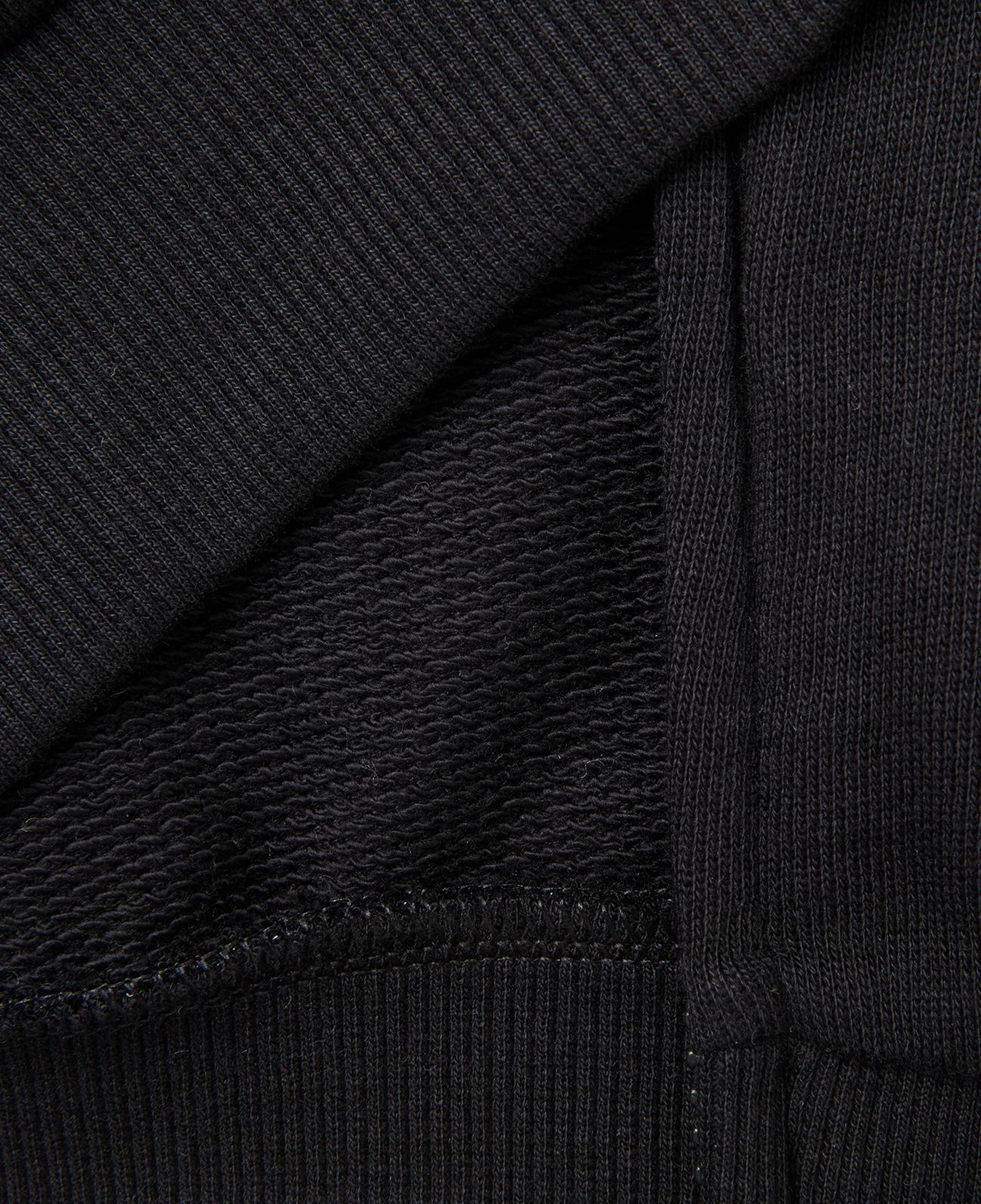 Erkek Çocuk Siyah Önü İşlemeli Ribanalı Cepli Fermuarlı Dik Yaka Sweatshirt