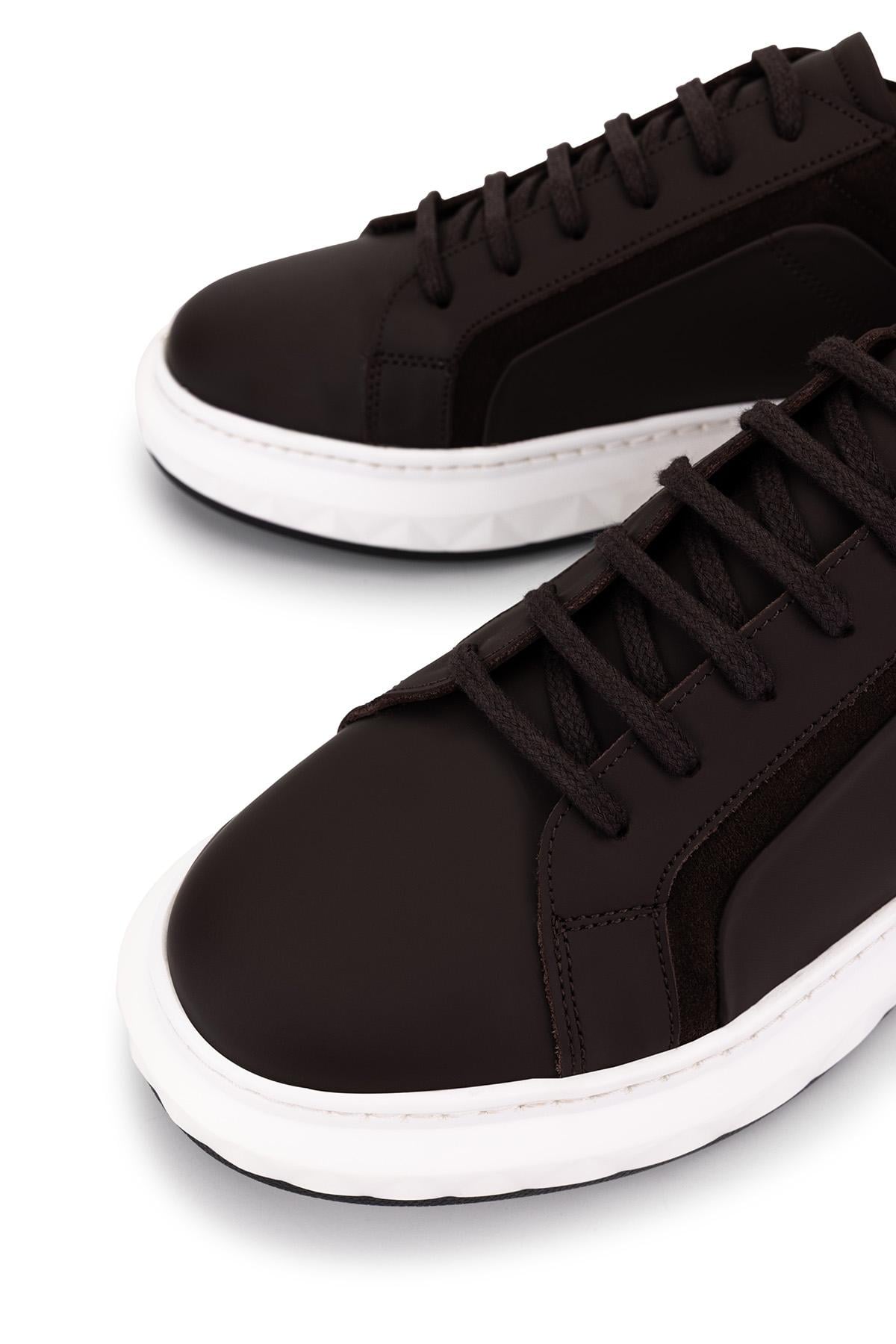 Tamer Tanca Erkek Hakiki Deri Kahverengi Sneakers & Spor Ayakkabı