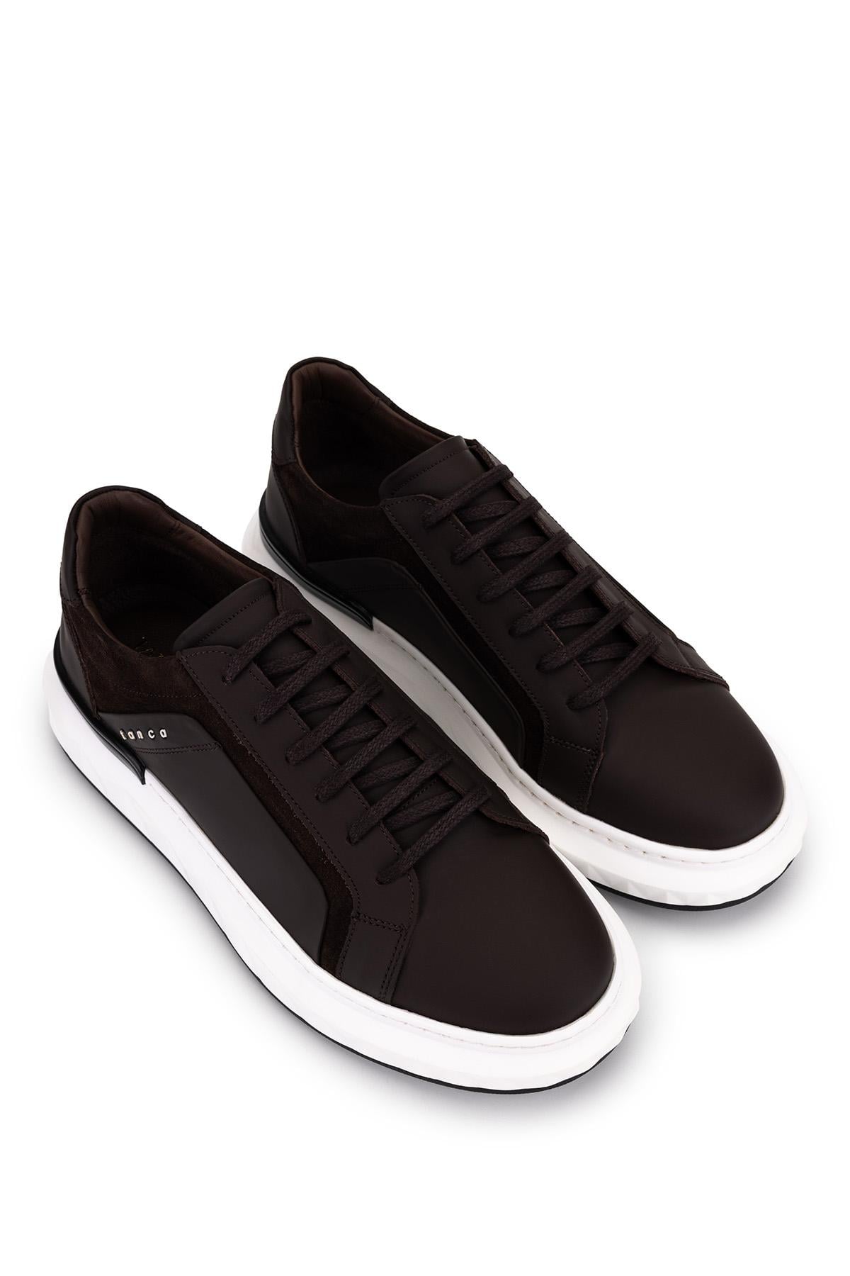 Tamer Tanca Erkek Hakiki Deri Kahverengi Sneakers & Spor Ayakkabı