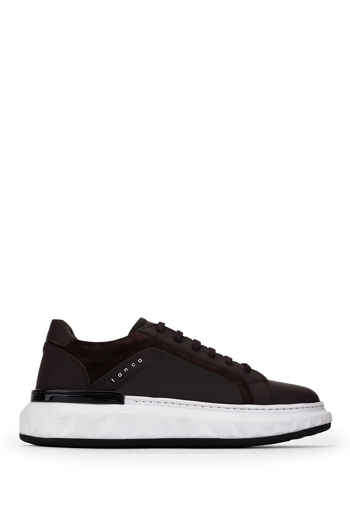 Tamer Tanca Erkek Hakiki Deri Kahverengi Sneakers & Spor Ayakkabı