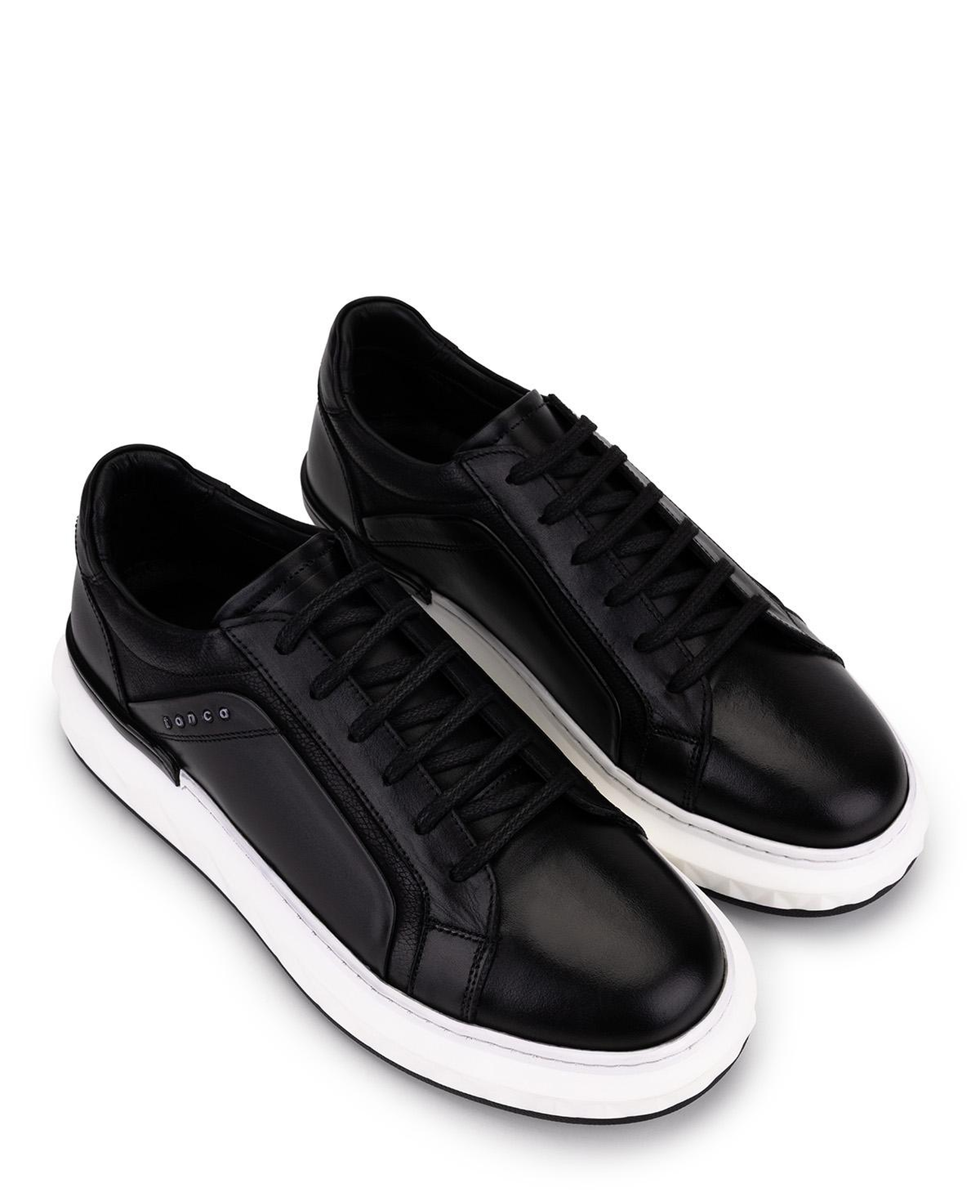 Tamer Tanca Erkek Hakiki Deri Siyah Sneakers & Spor Ayakkabı