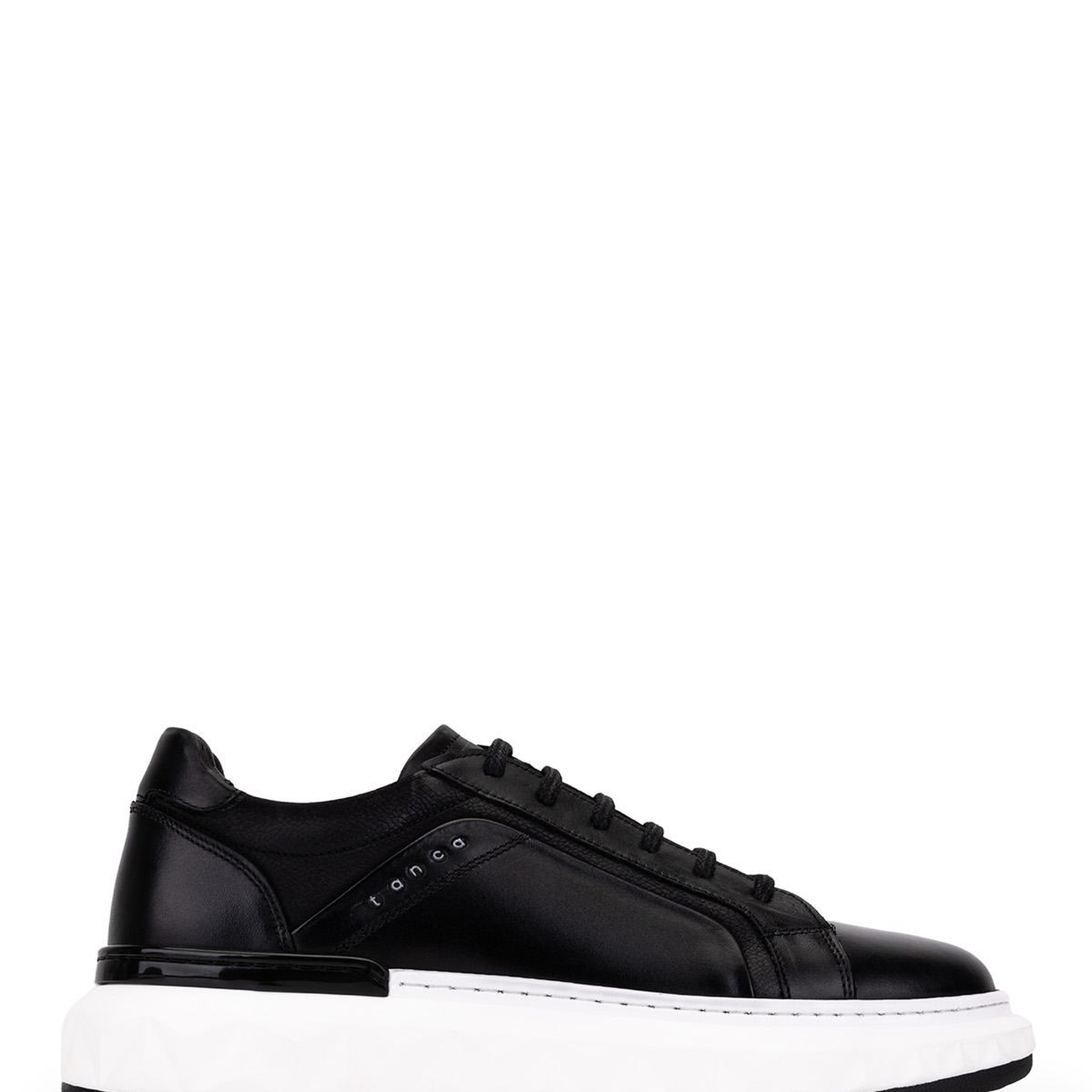 Tamer Tanca Erkek Hakiki Deri Siyah Sneakers & Spor Ayakkabı