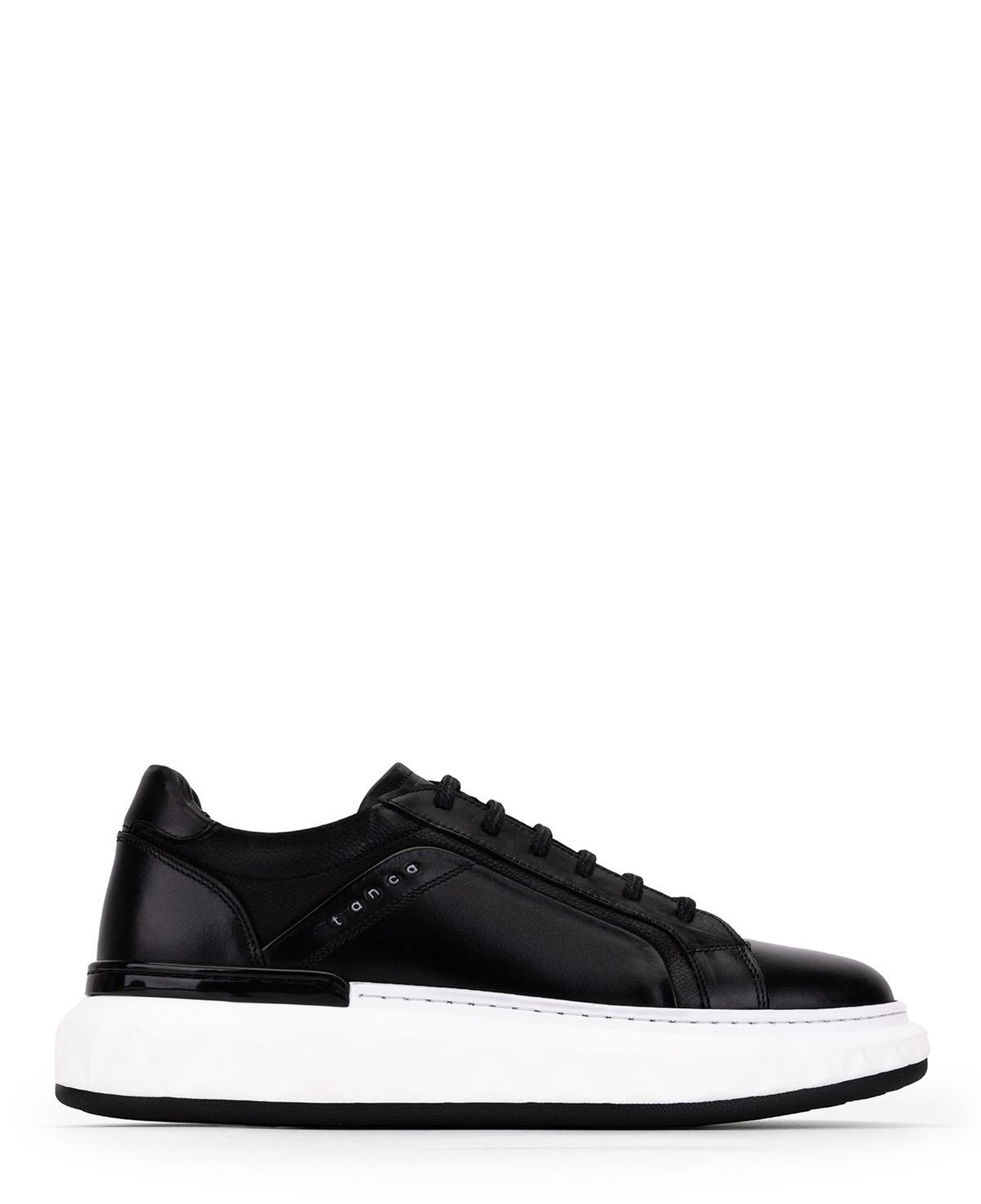 Tamer Tanca Erkek Hakiki Deri Siyah Sneakers & Spor Ayakkabı