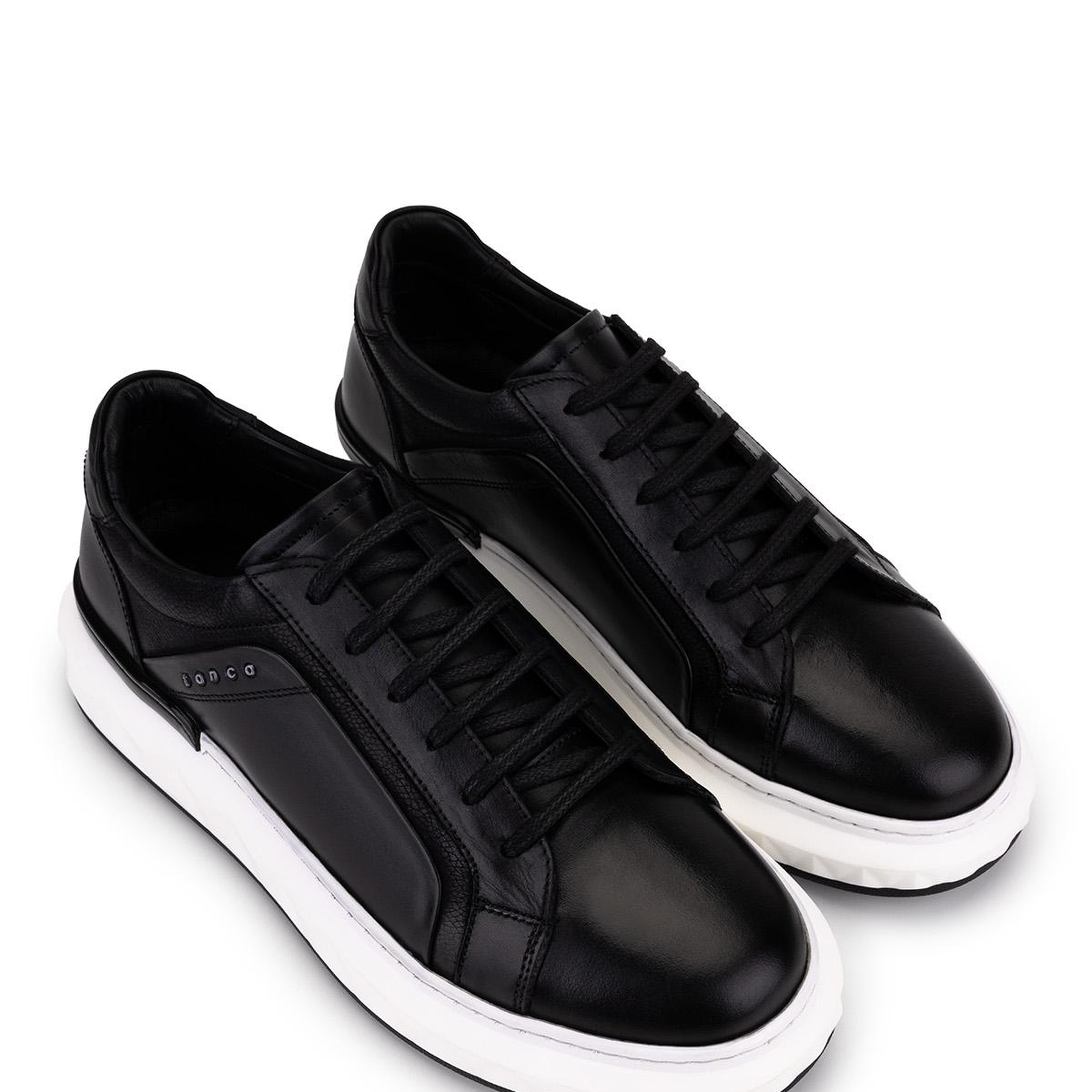 Tamer Tanca Erkek Hakiki Deri Siyah Sneakers & Spor Ayakkabı