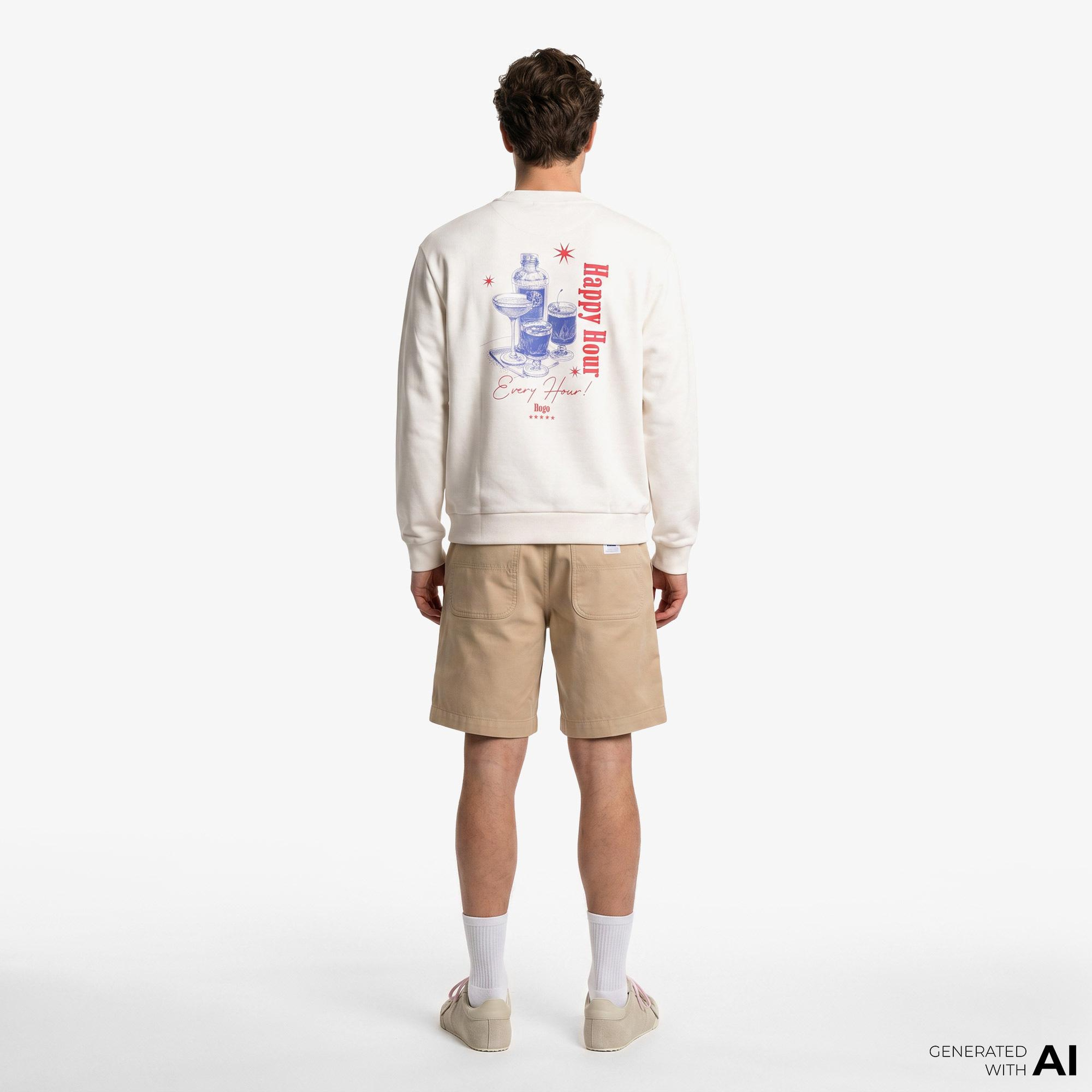 Hugo Nucavex Erkek Beyaz Sweatshirt