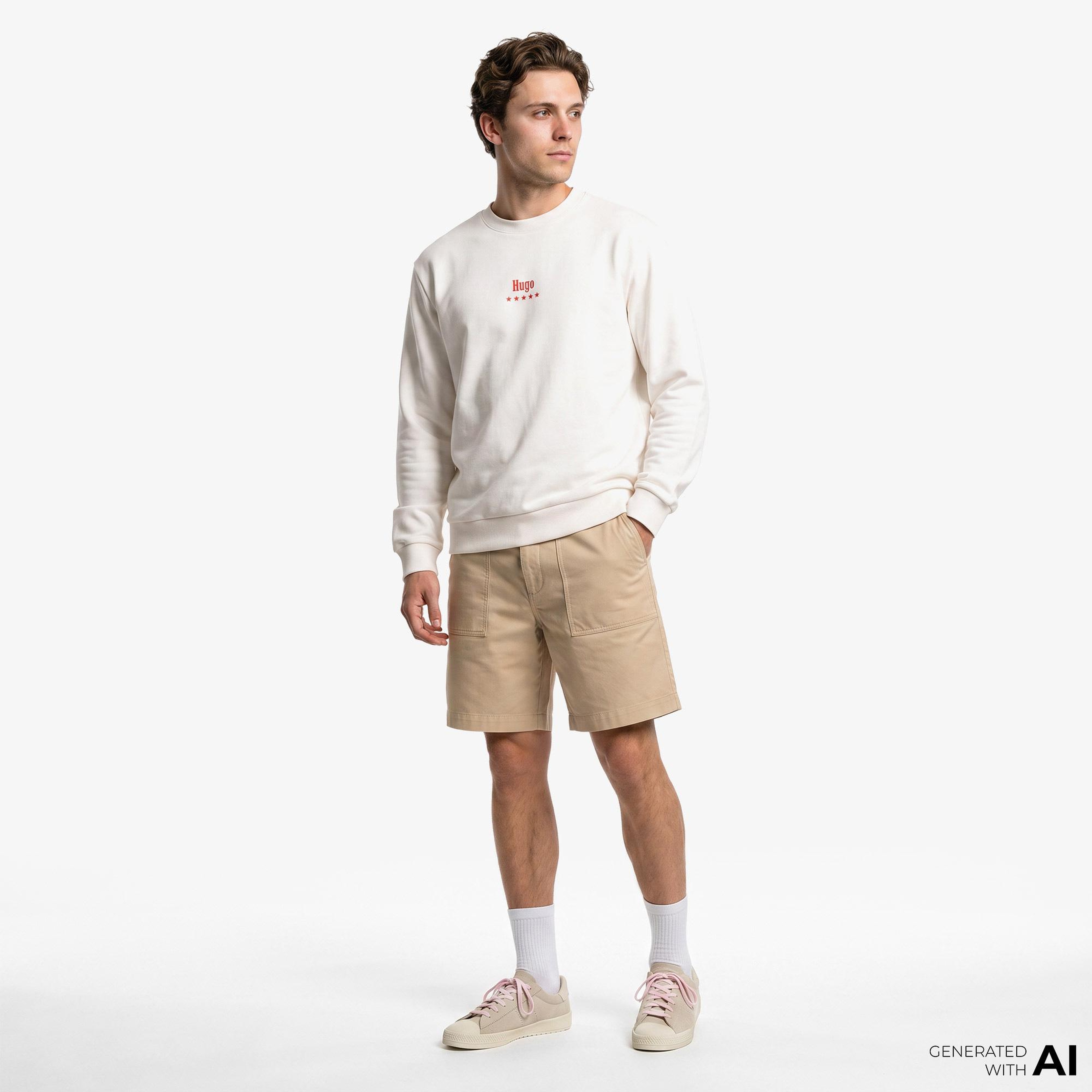 Hugo Nucavex Erkek Beyaz Sweatshirt