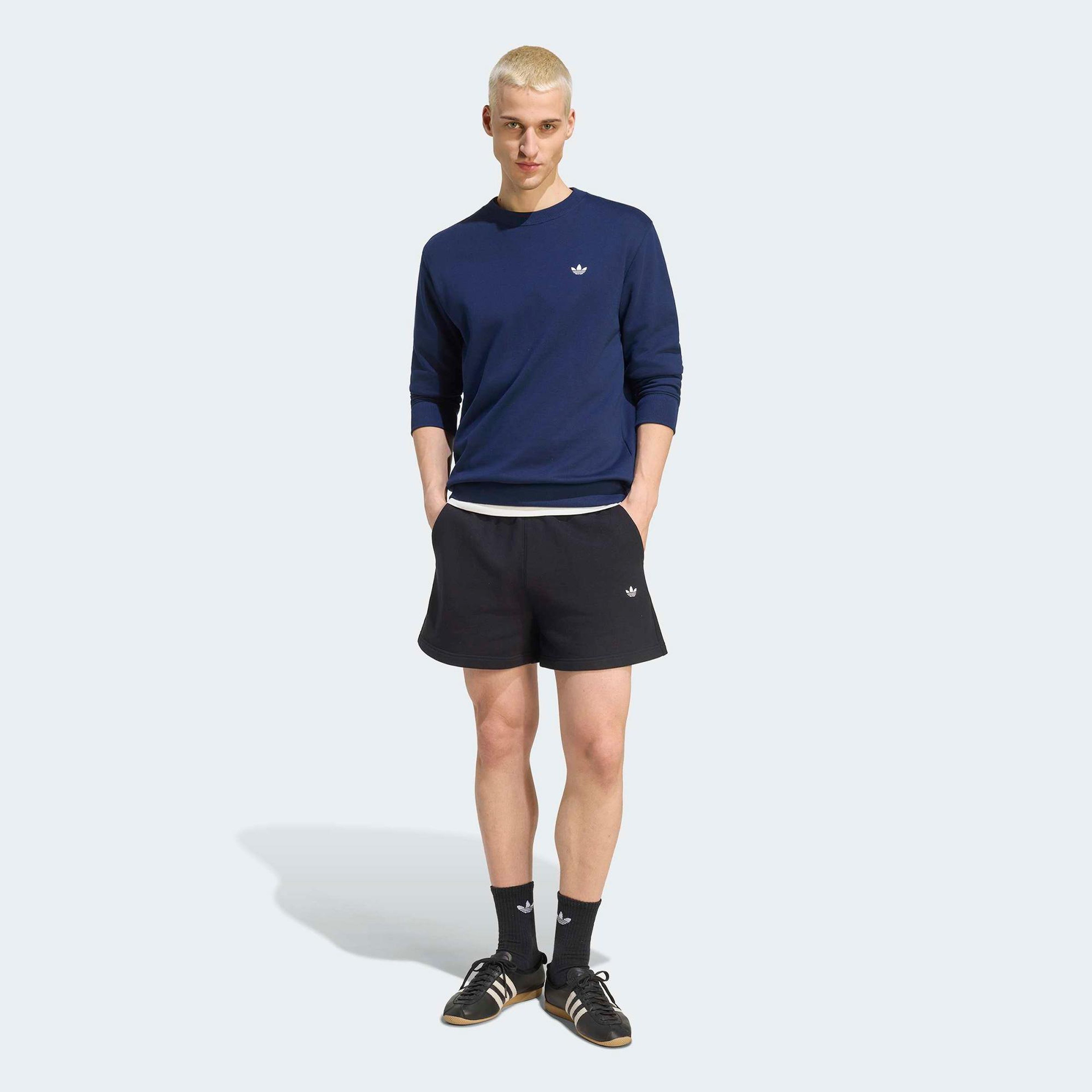 adidas Trefoil Essentials Crew French Terry Erkek Lacivert Sweatshirt