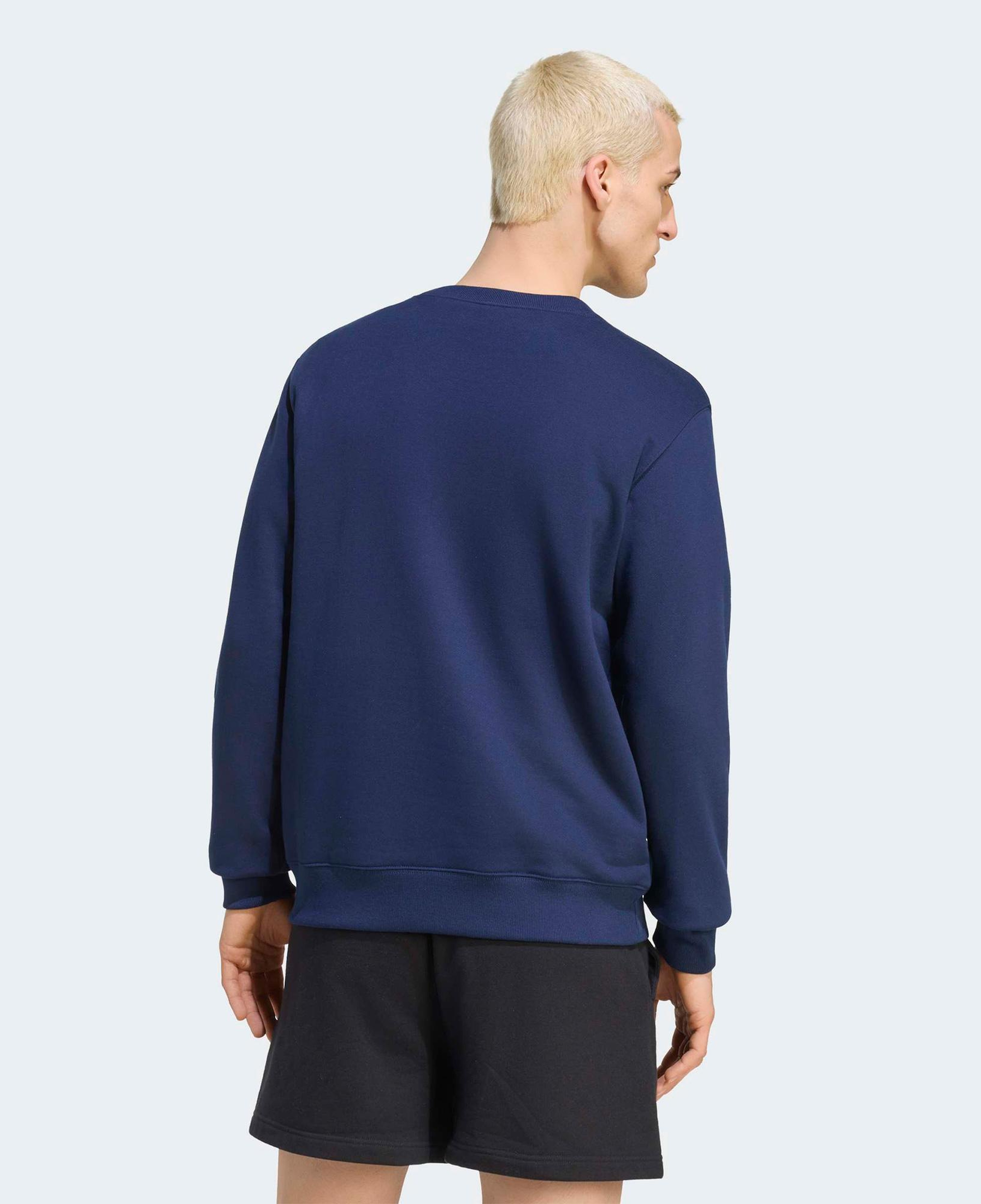 adidas Trefoil Essentials Crew French Terry Erkek Mavi Sweatshirt