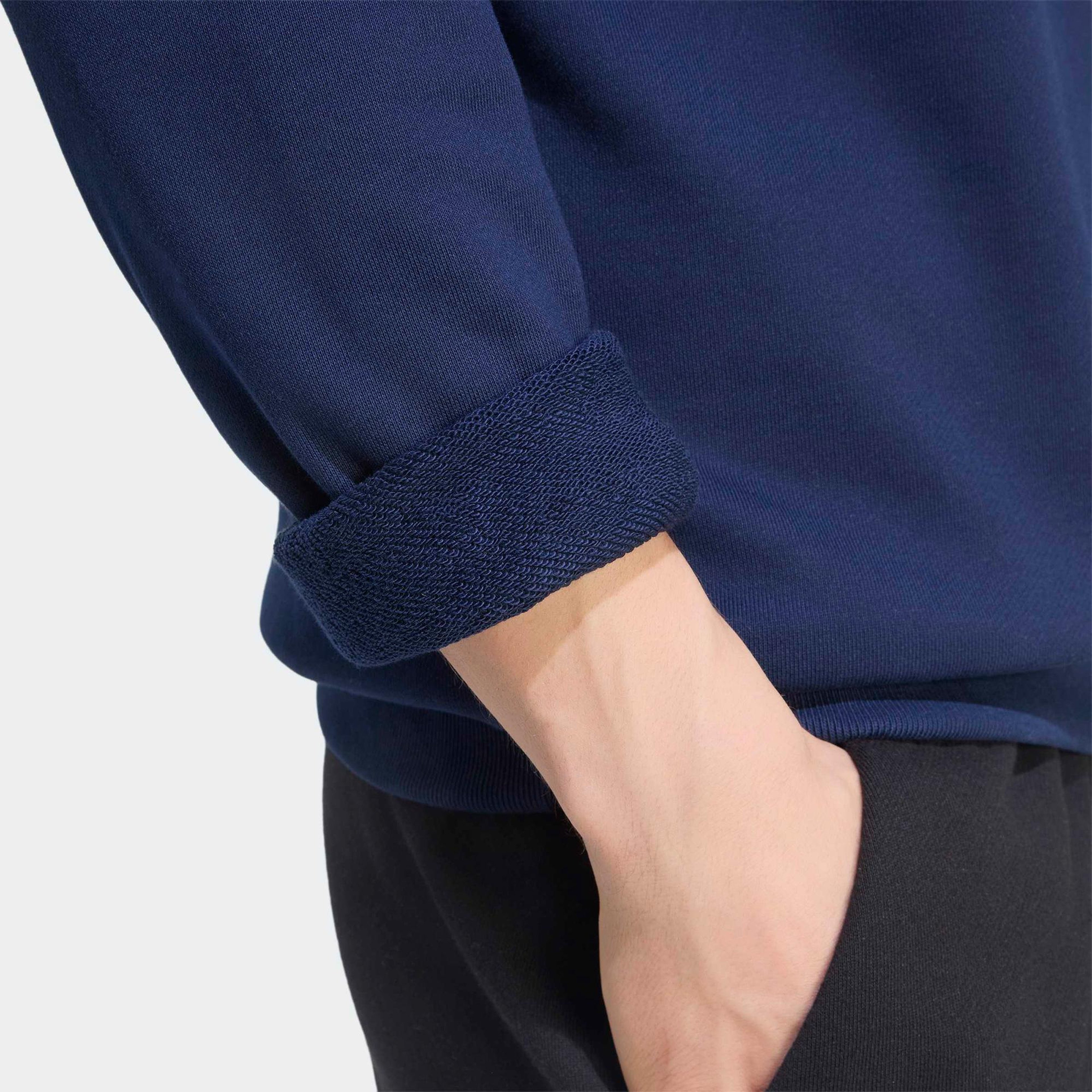 adidas Trefoil Essentials Crew French Terry Erkek Lacivert Sweatshirt