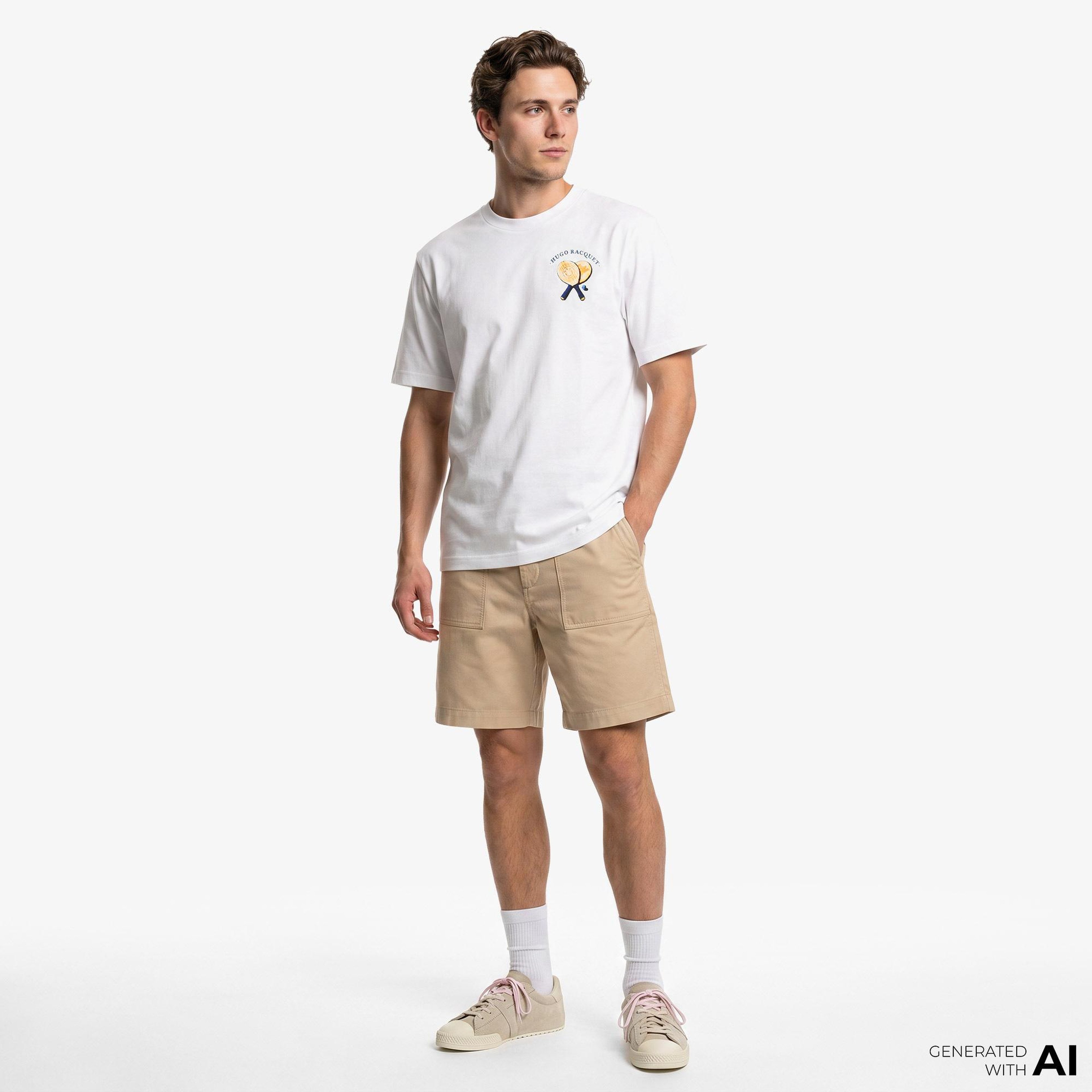 Hugo Nulaxo Erkek Beyaz T-Shirt