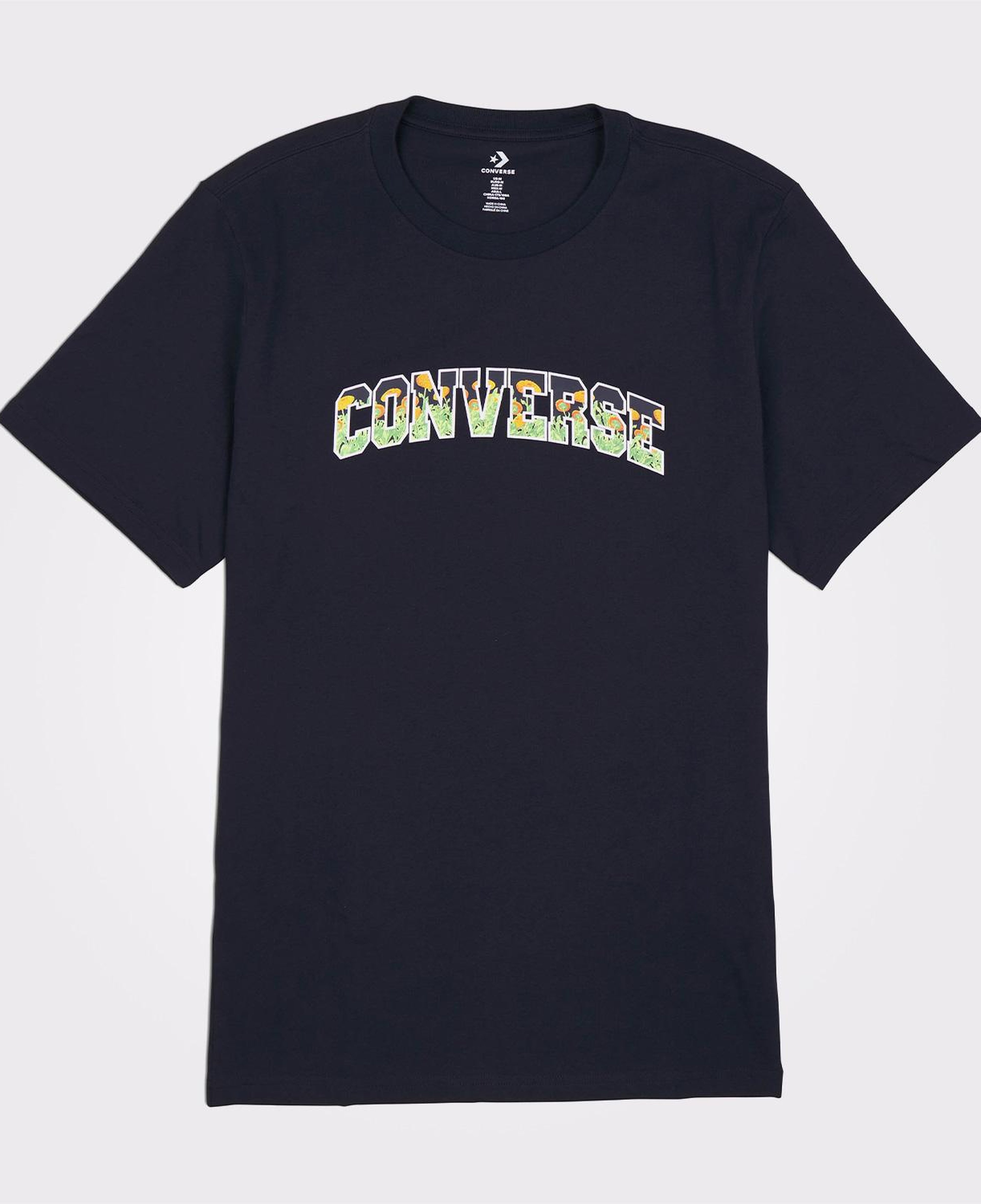 Converse Floral Erkek Siyah T-Shirt