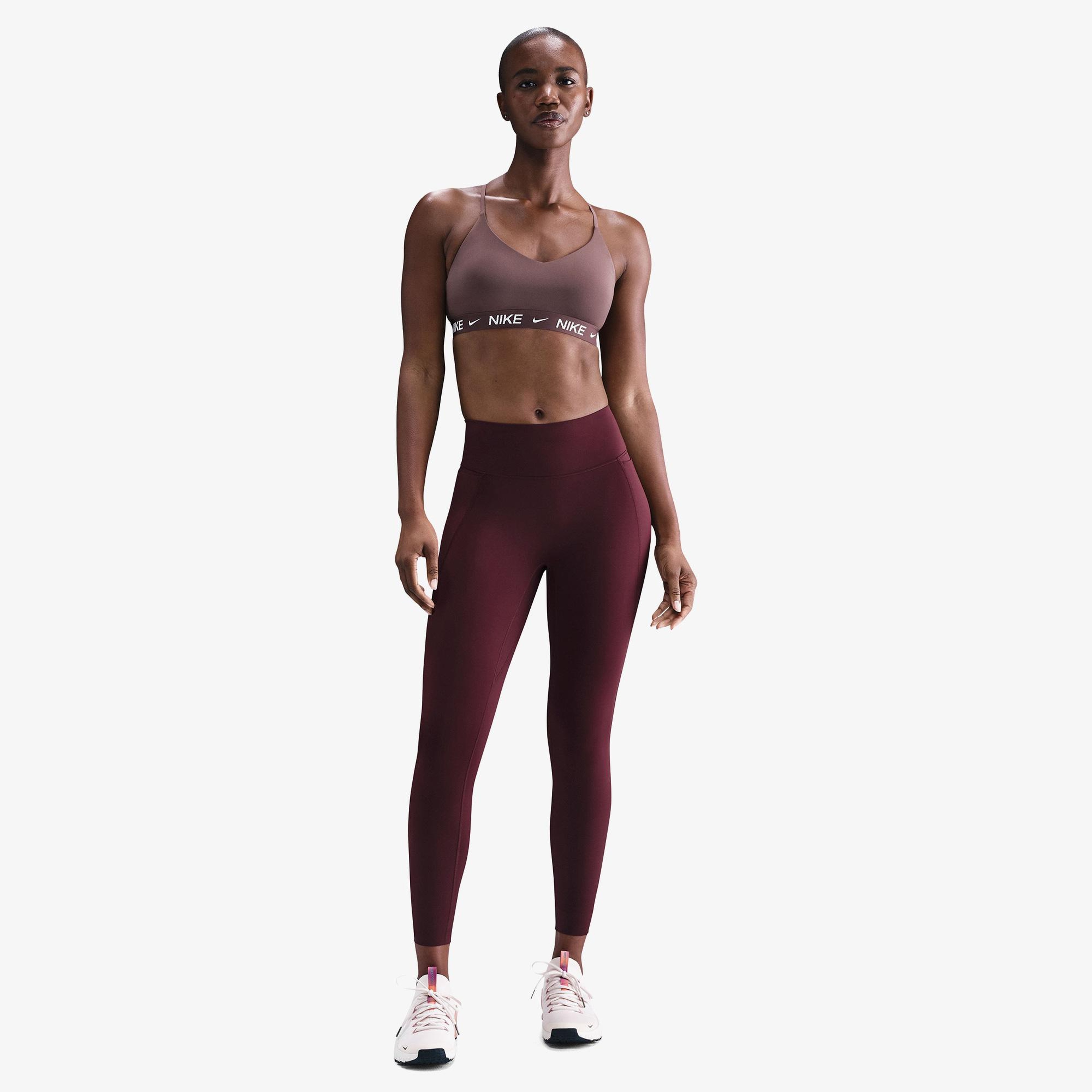 Nike Dri-Fit Indy Light Support Kadın Kahverengi Bra