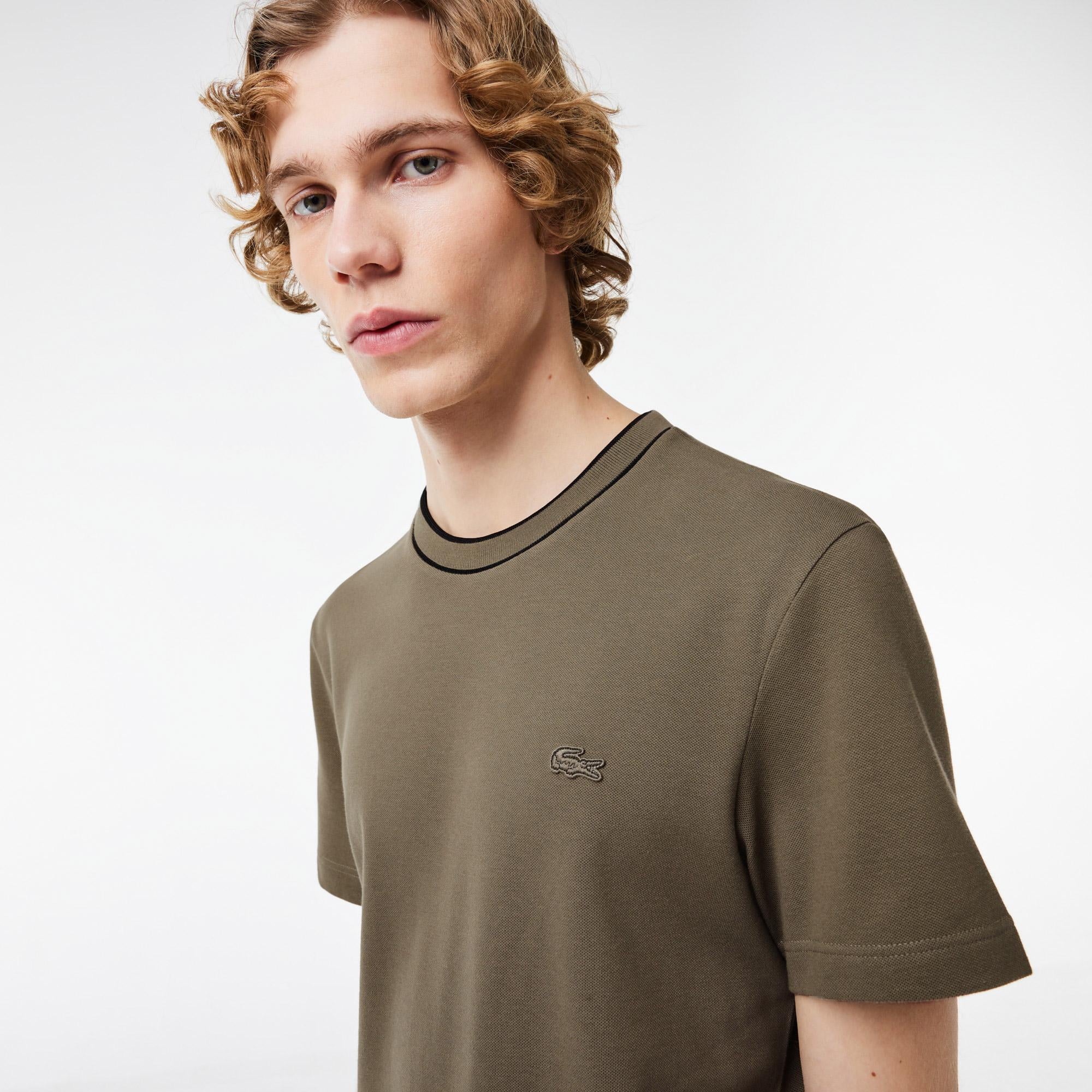 Erkek Regular Fit Bisiklet Yaka Haki T-Shirt