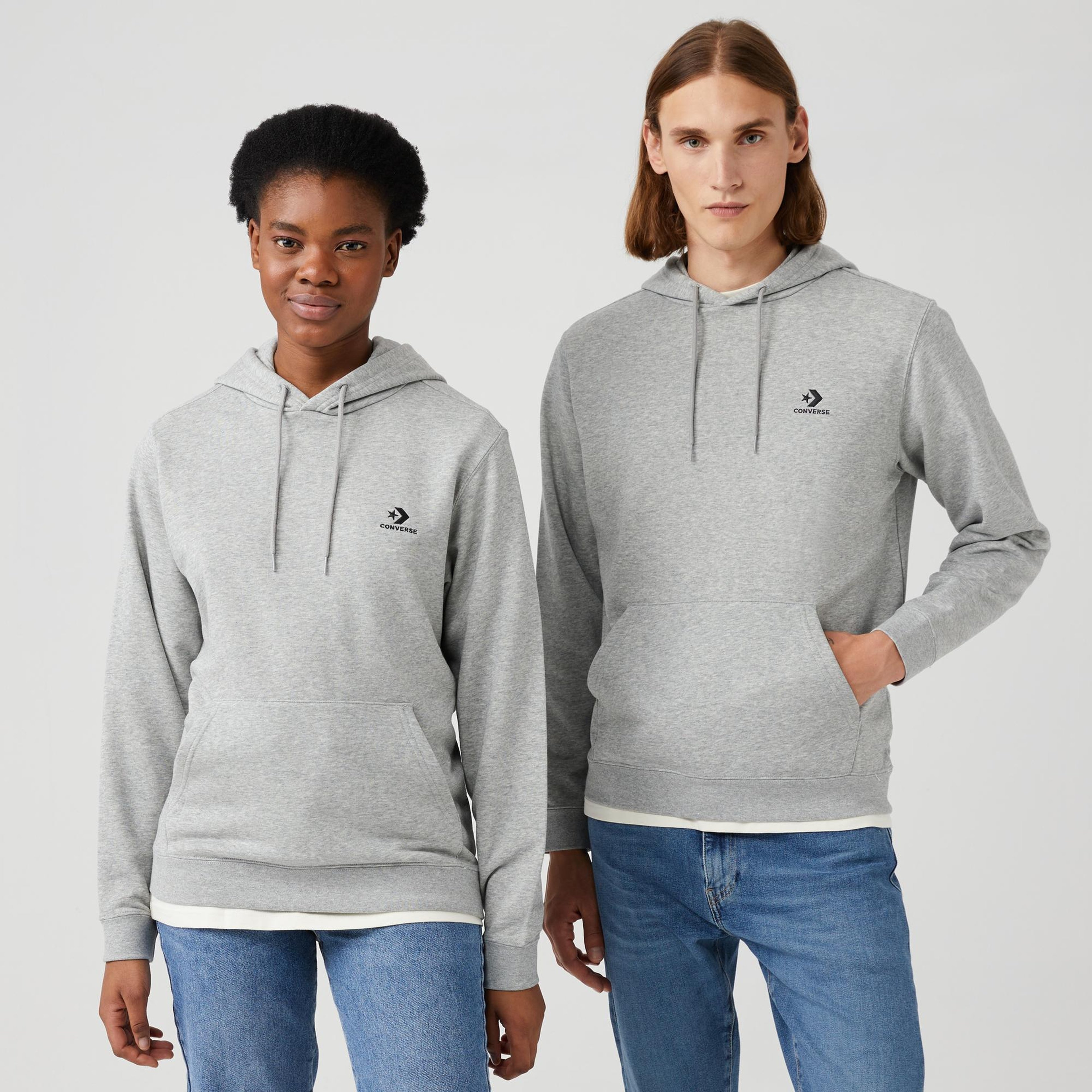 Converse Go-To Unisex Gri Hoodie