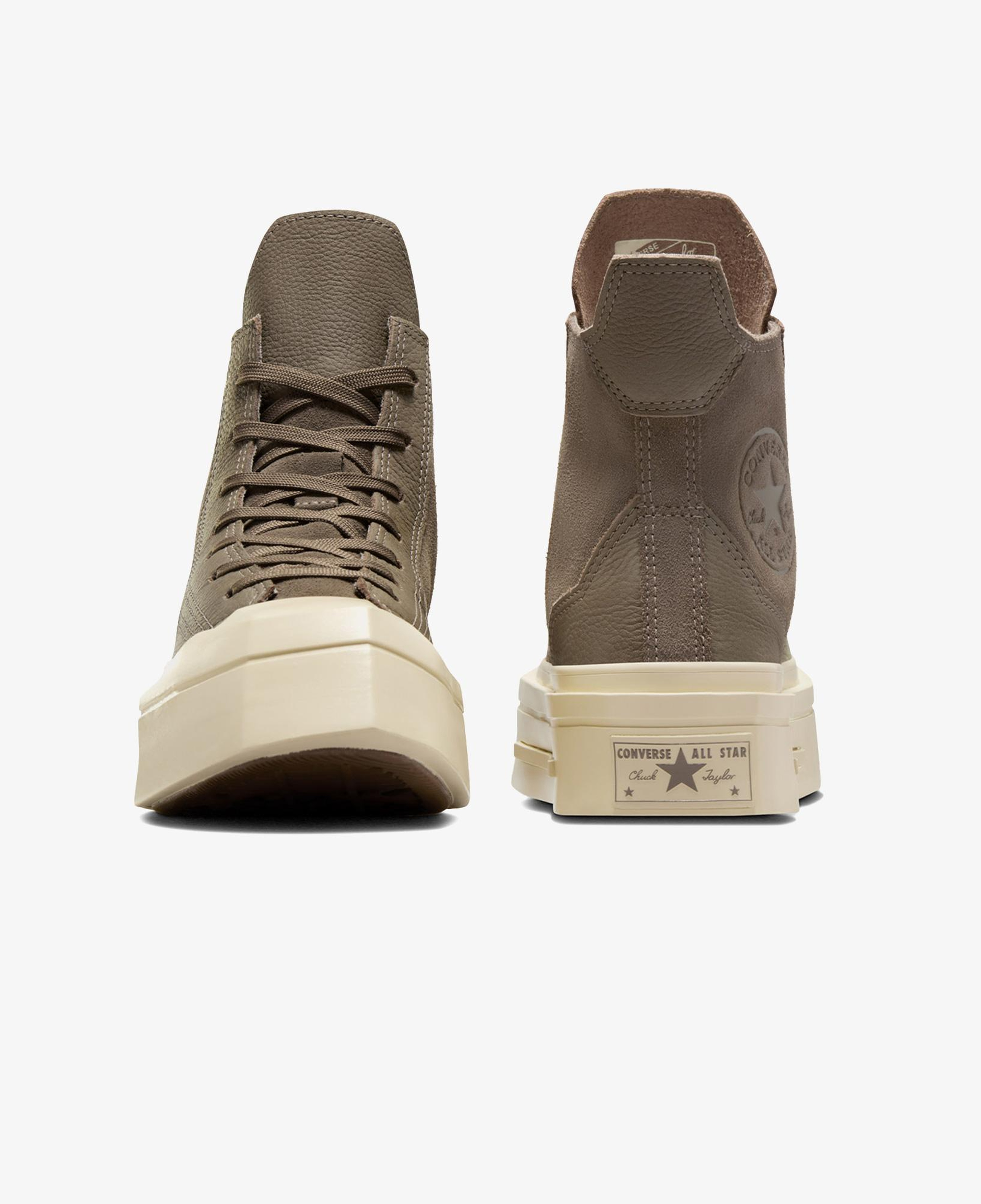 Converse Chuck 70 De Luxe Squared Unisex Haki Deri Platform Sneaker
