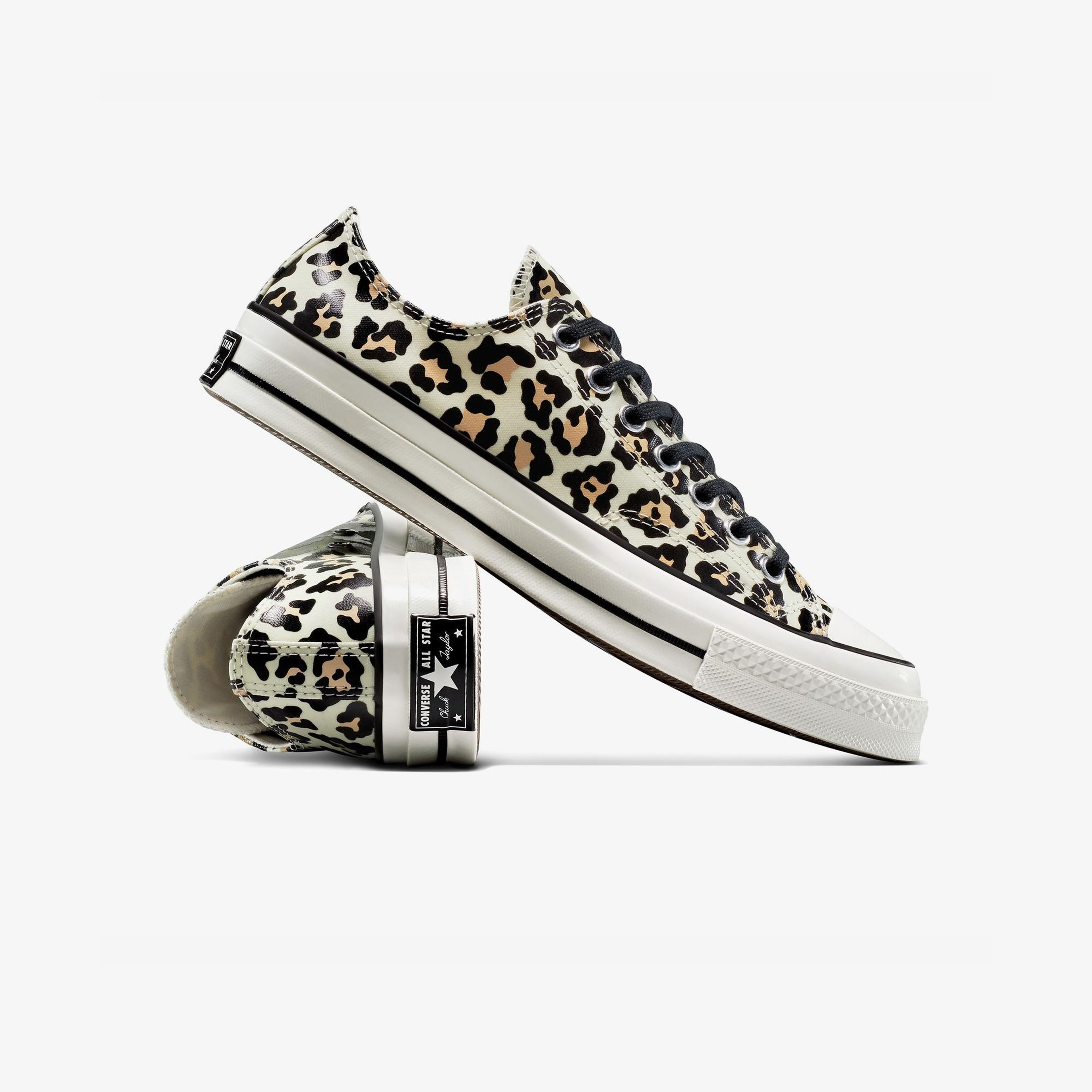 Converse Chuck 70 Glow In The Dark Leopard Print Kadın Krem Sneaker