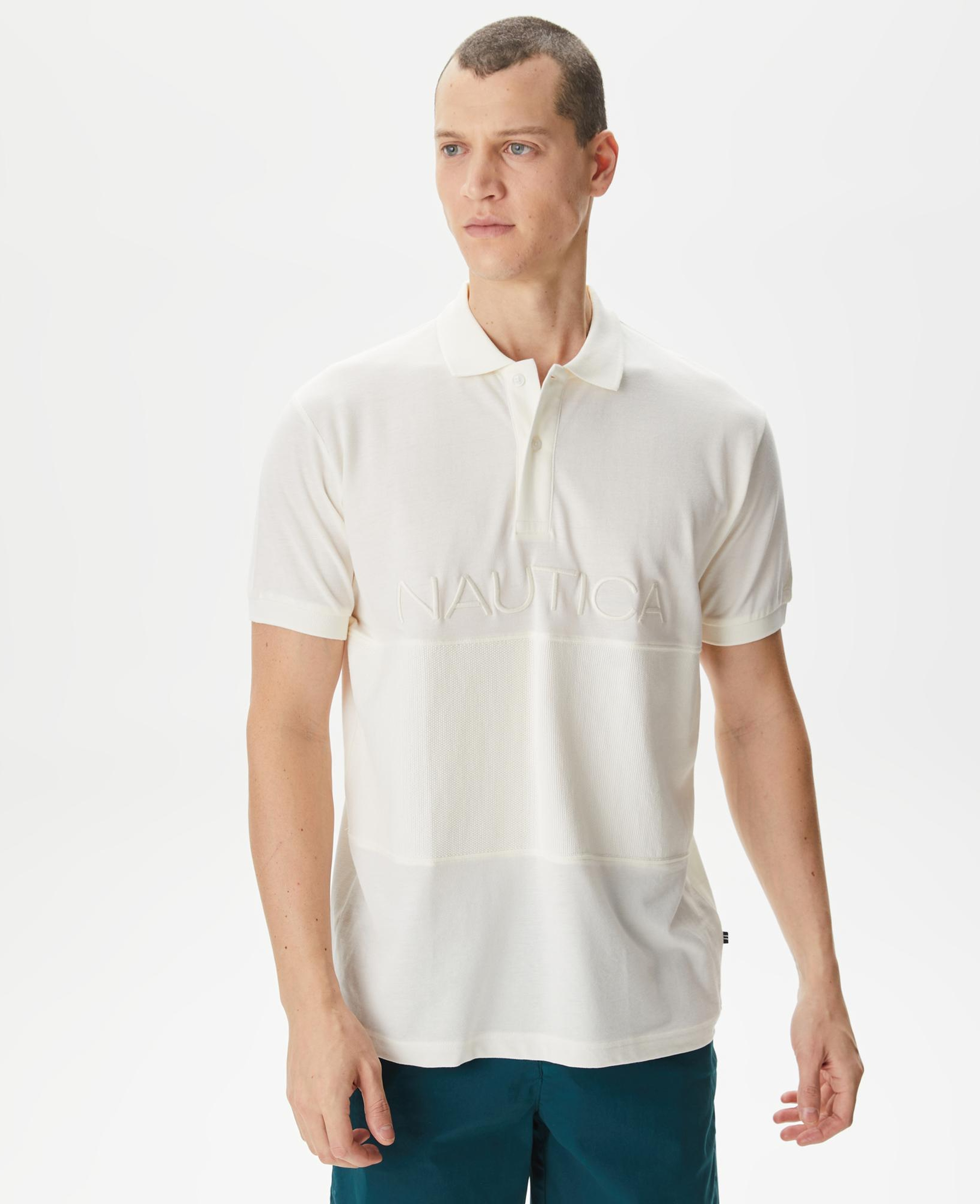 Nautica Erkek Ekru Classic Fit Polo Yaka T-Shirt