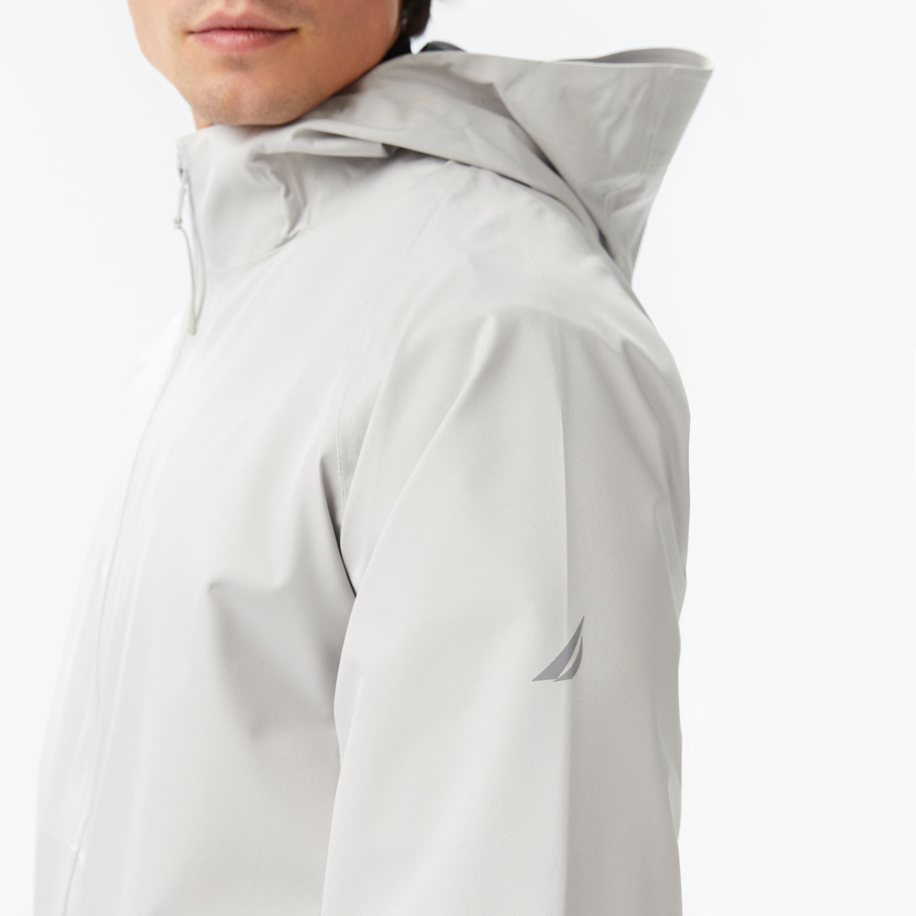 Nautica Erkek Gri Regular Fit Kapüşonlu Su Geçirmez Yağmurluk