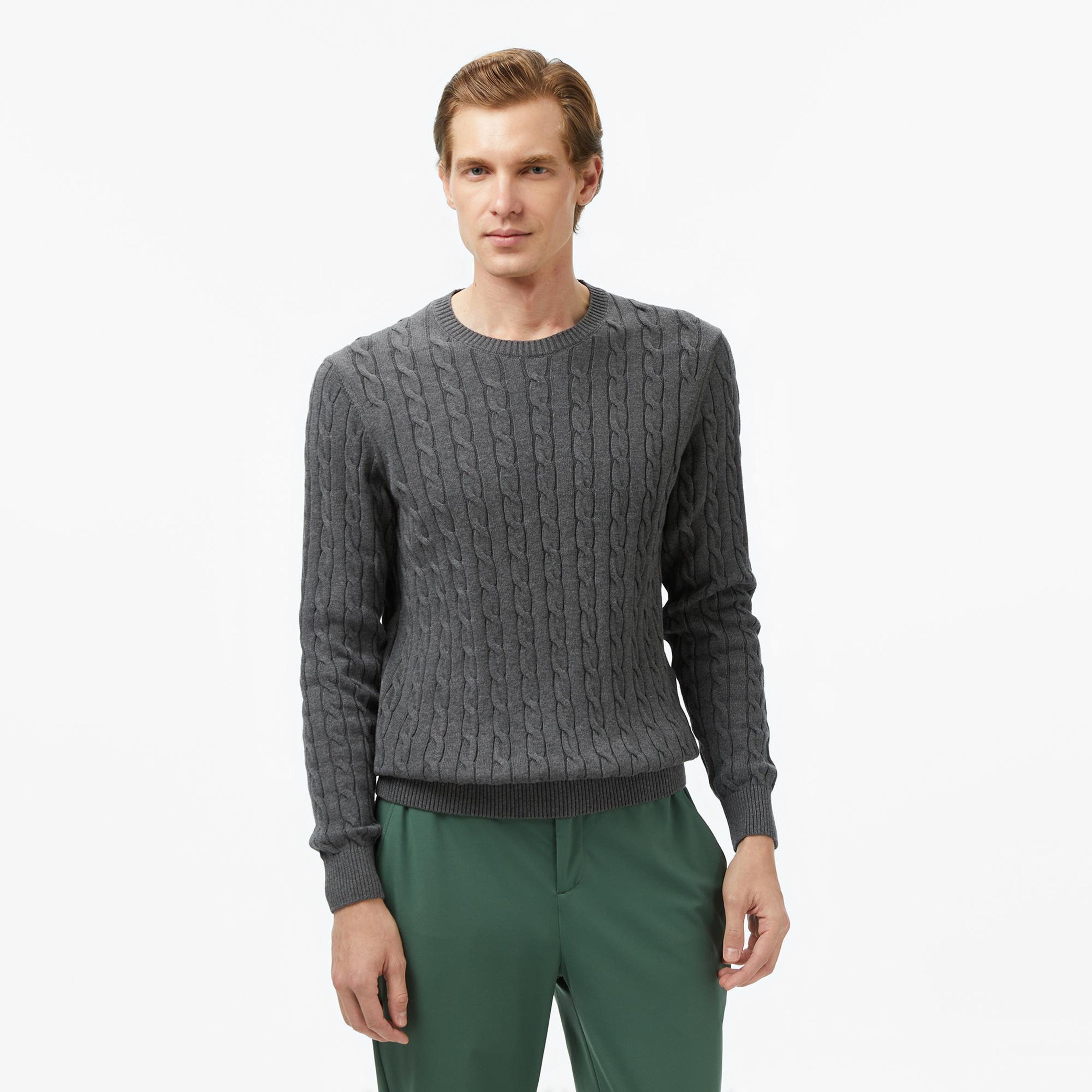 Nautica Erkek Gri Classic Fit Kazak