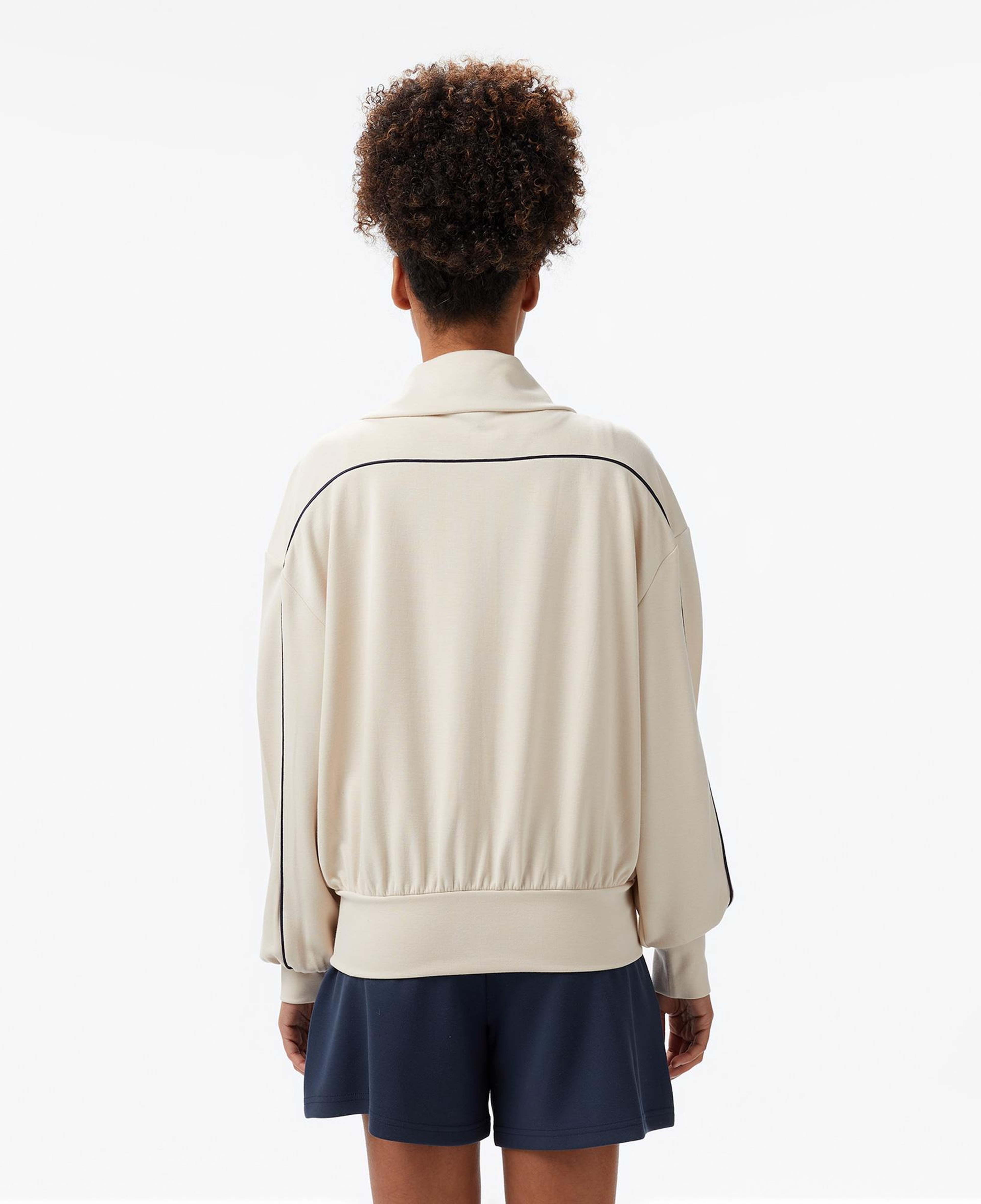 Nautica Kadın Ekru Regular Fit Dik Yaka Modal Karışımlı Sweatshirt
