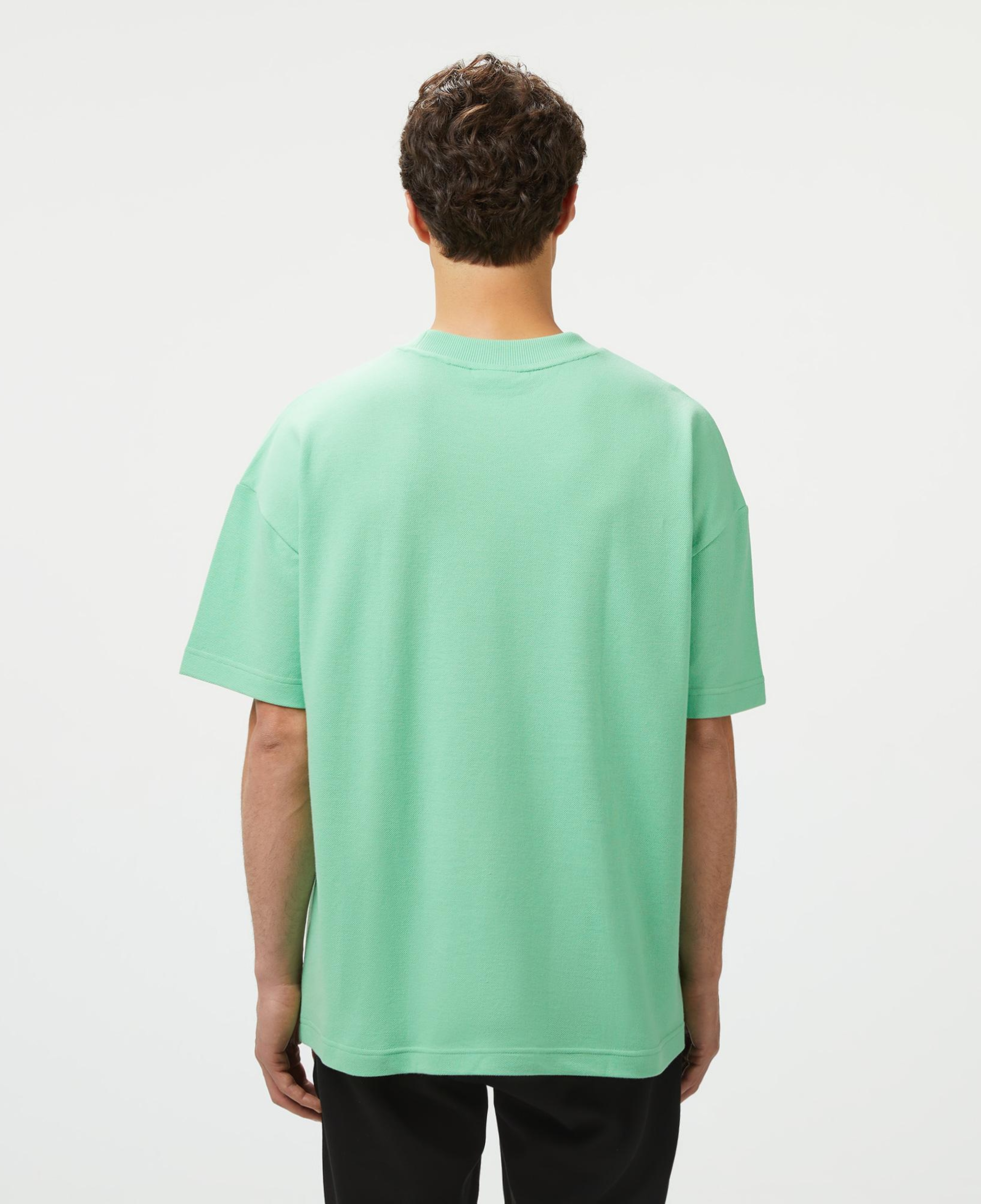 Erkek Oversize Fit Bisiklet Yaka Baskılı Açık Yeşil T-Shirt