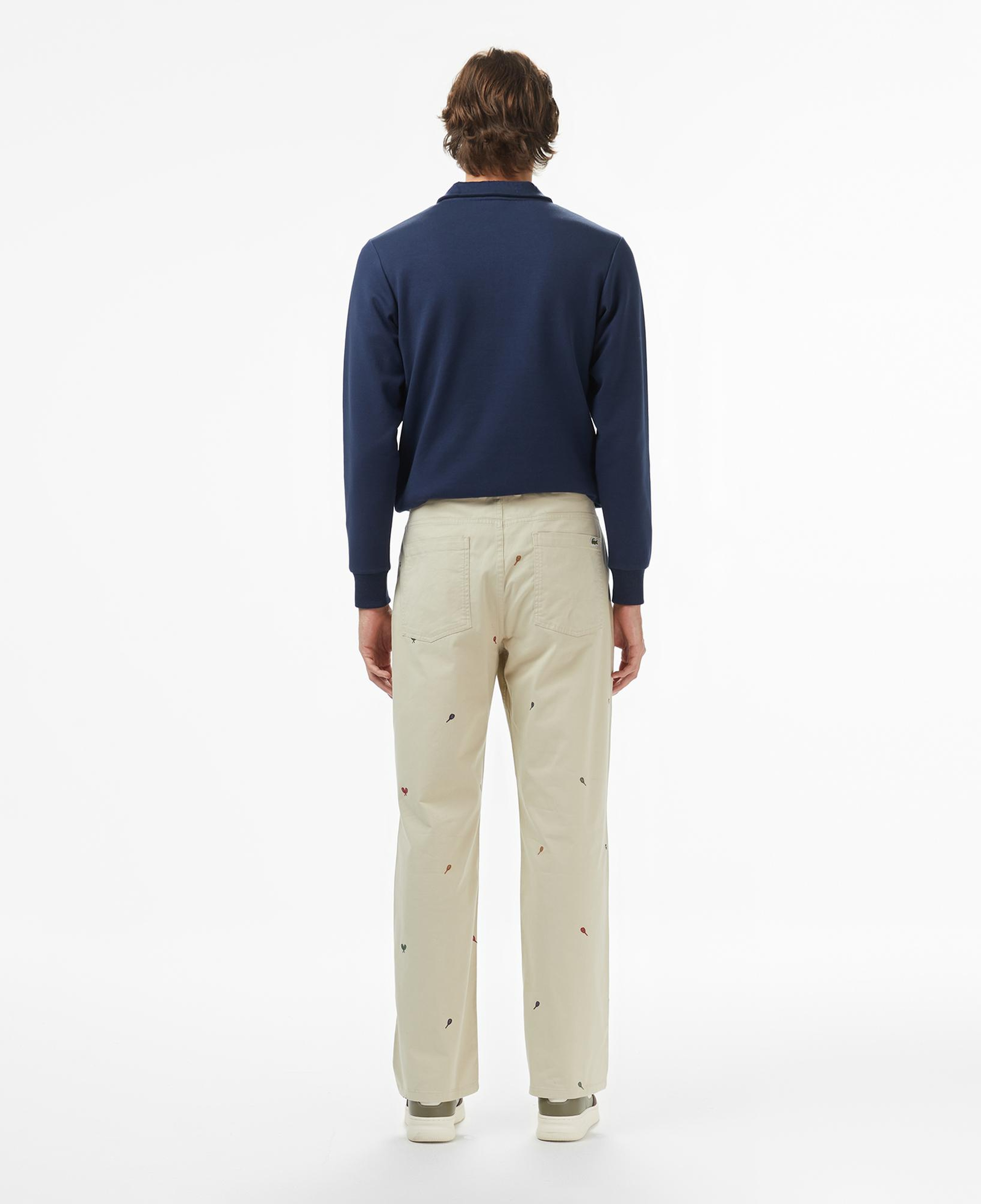 Erkek Relaxed Fit Desenli Bej Pantolon