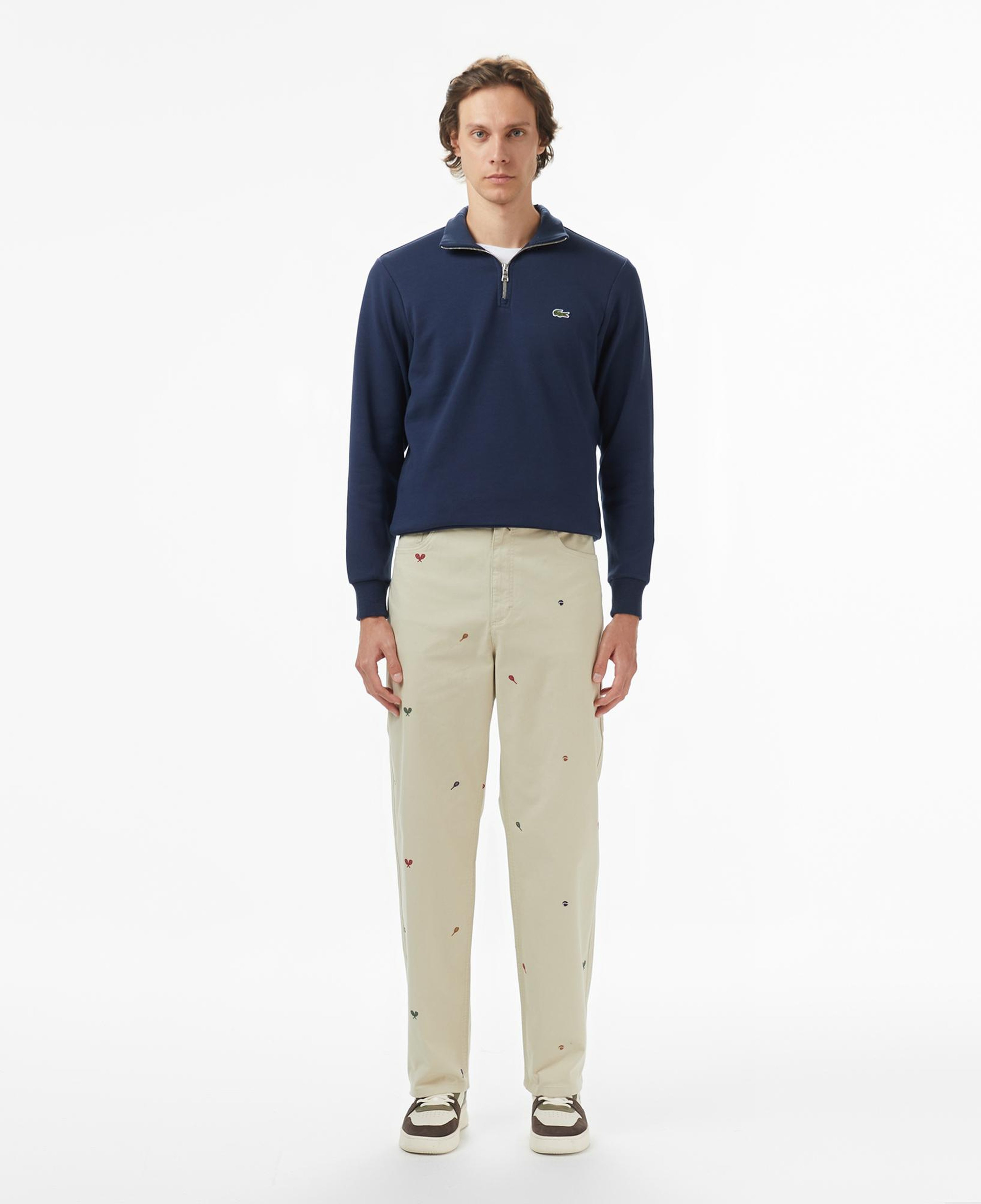 Erkek Relaxed Fit Desenli Bej Pantolon