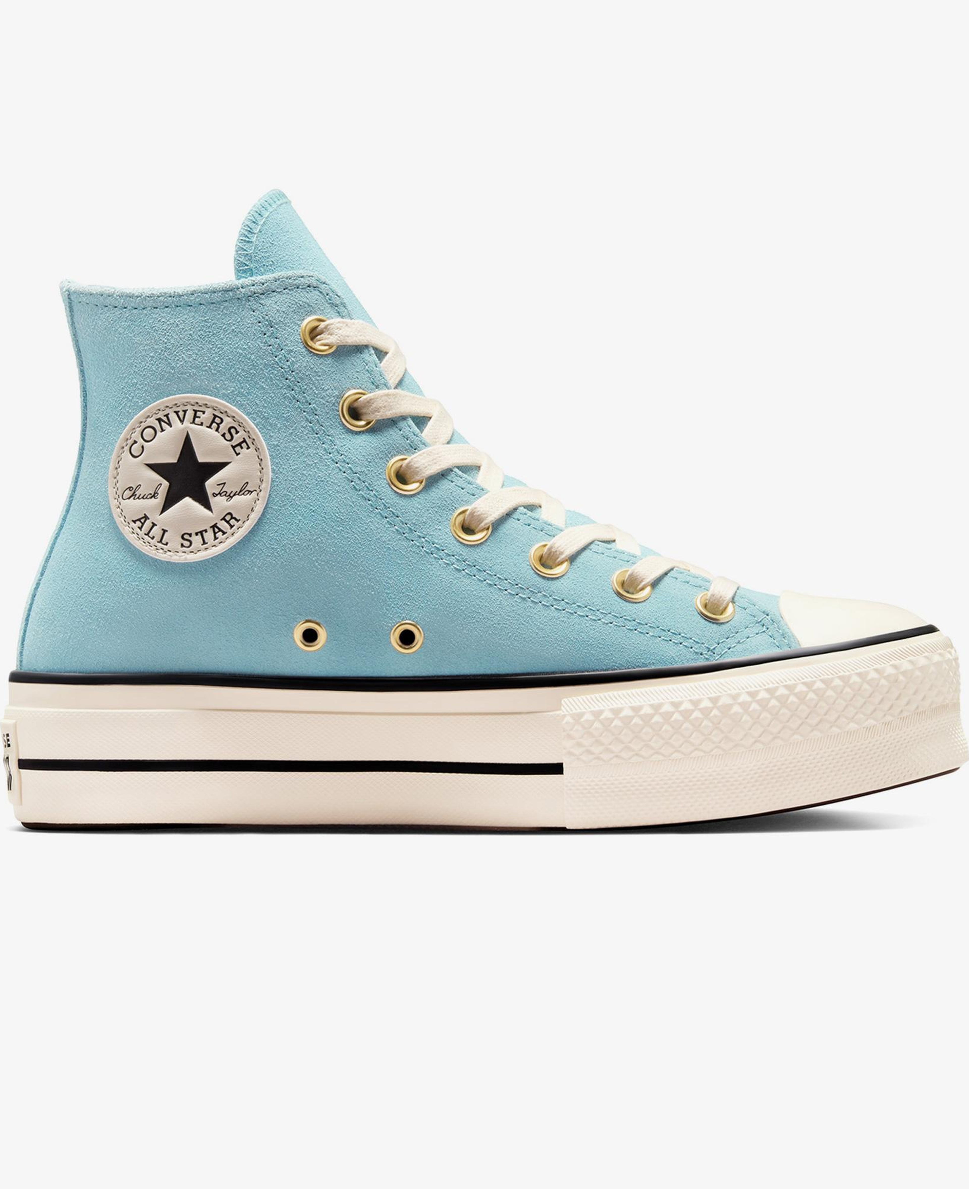 Converse Chuck Taylor All Star Lift Kadın Mavi Süet Platform Deri Sneaker