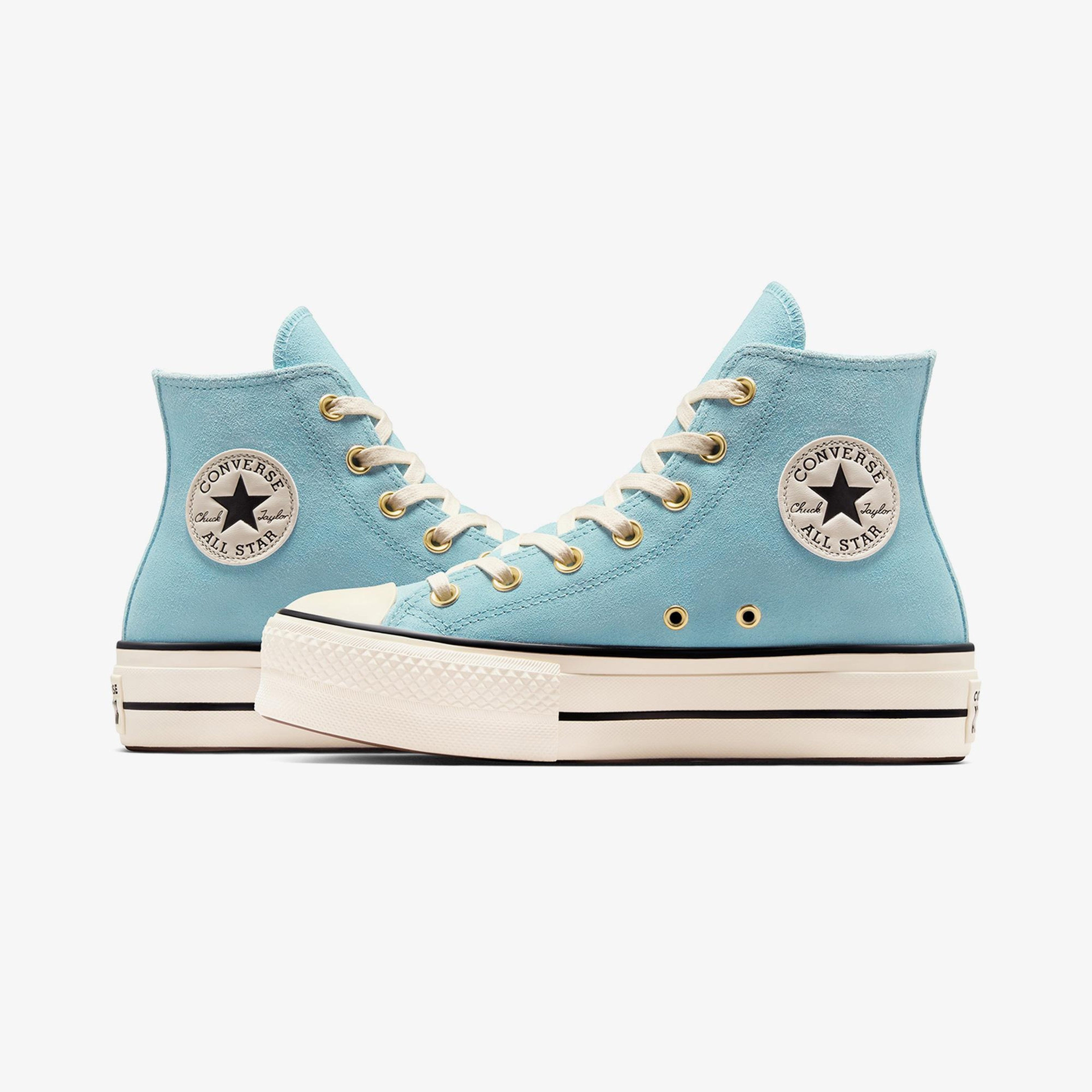 Converse Chuck Taylor All Star Lift Kadın Mavi Süet Platform Deri Sneaker