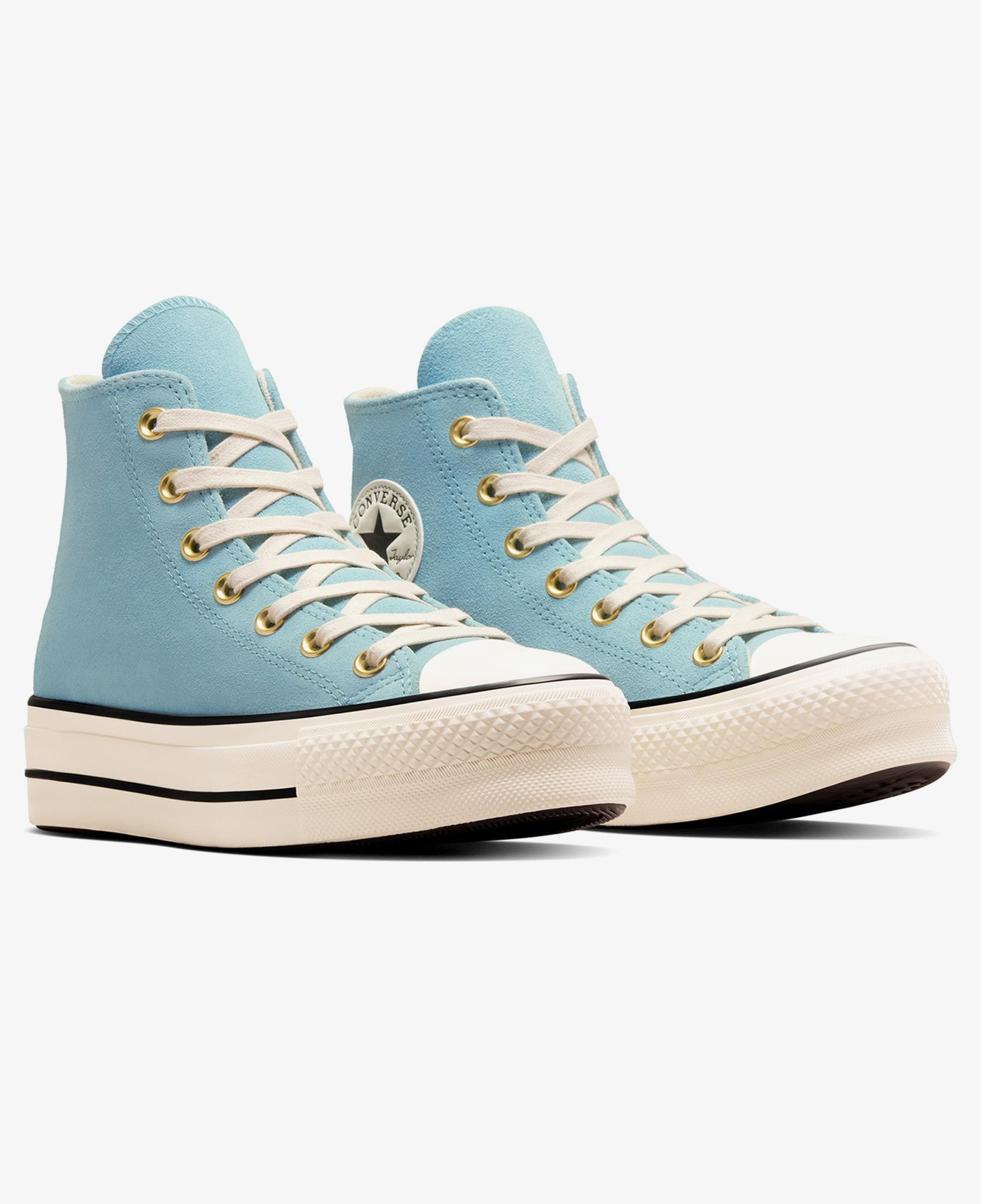 Converse Chuck Taylor All Star Lift Kadın Mavi Süet Platform Deri Sneaker