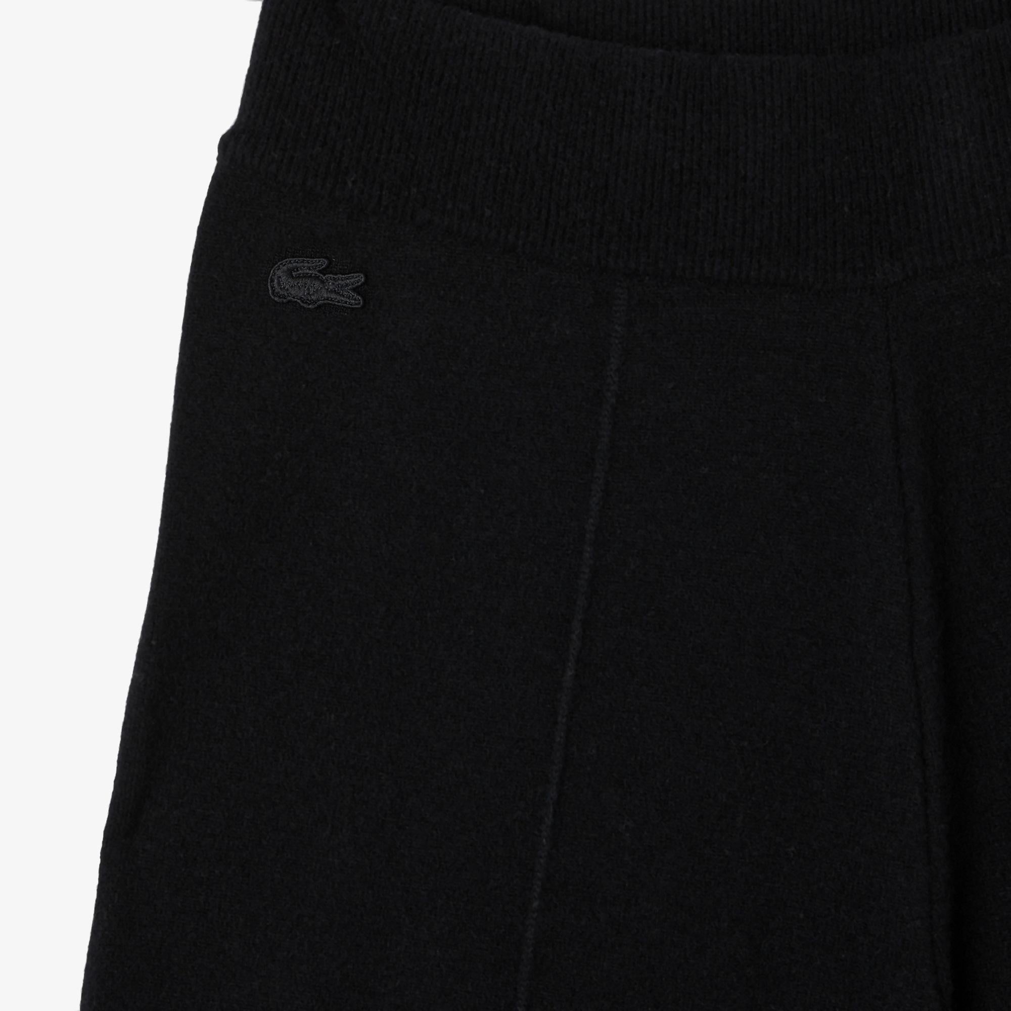 Kadın Relaxed Fit Siyah Yün Karışımlı Pantolon