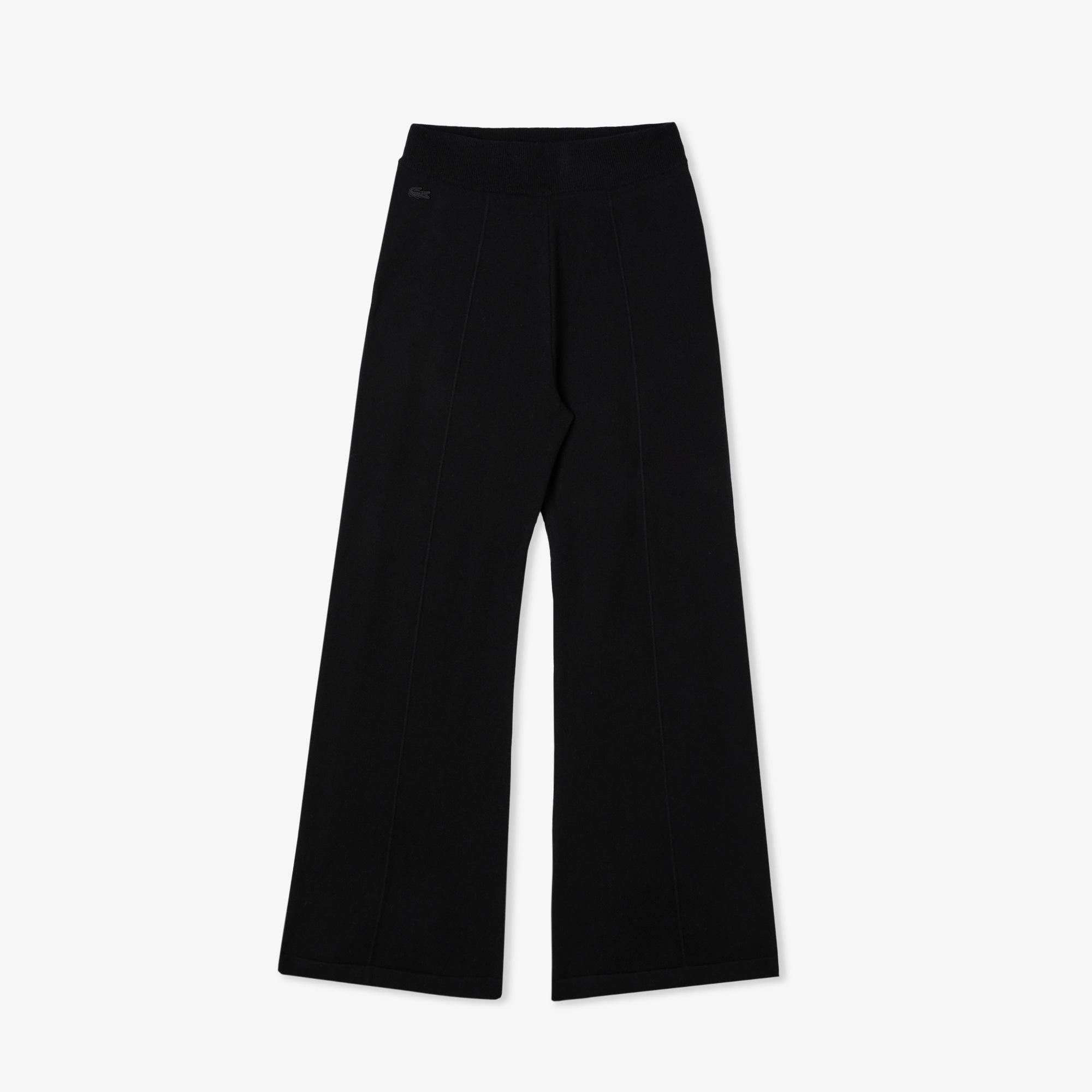 Kadın Relaxed Fit Siyah Yün Karışımlı Pantolon