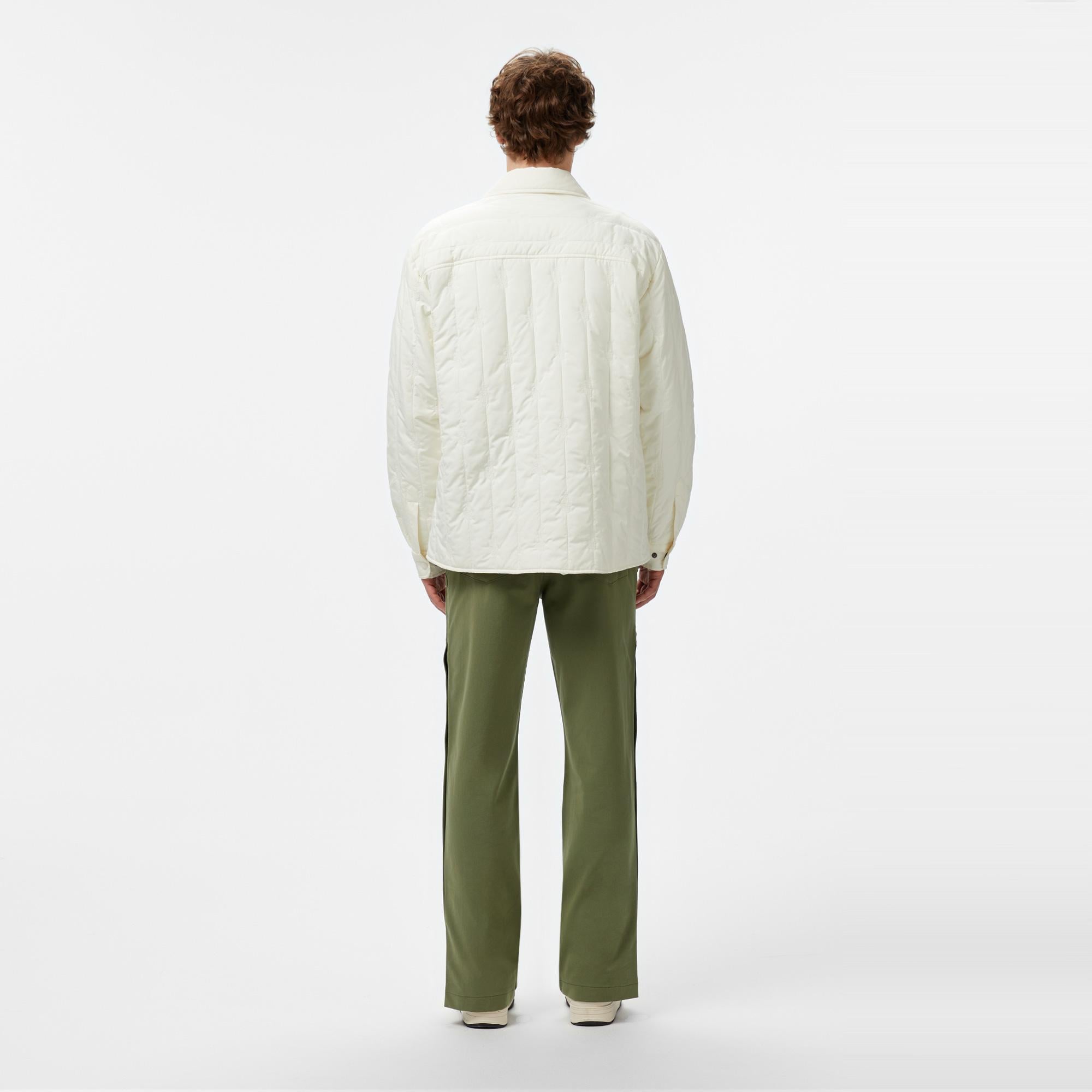 Erkek Relaxed Fit Gömlek Yaka Desenli Beyaz Ceket